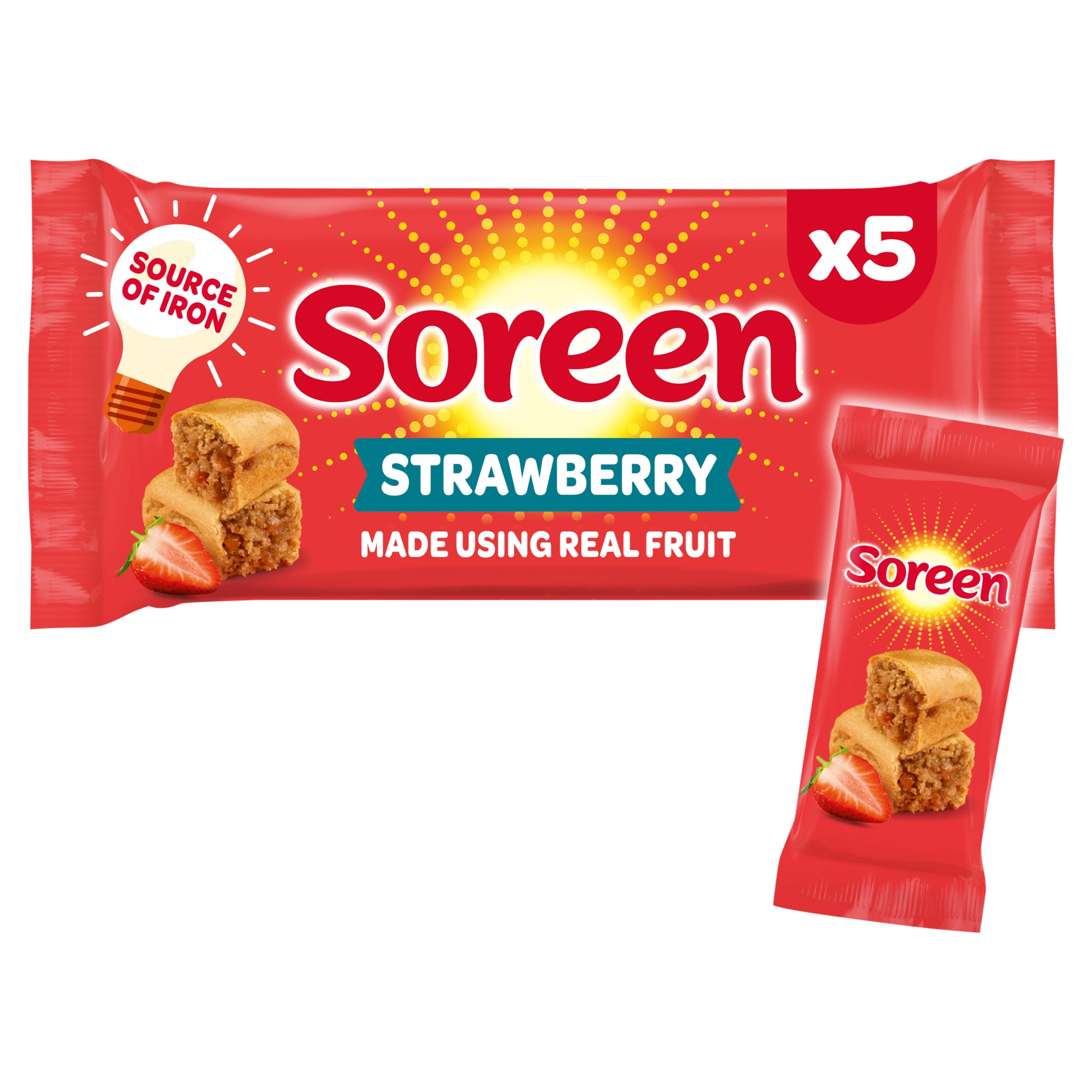 Soreen Strawberry Lunchbox Loaves Snack Bars 5 x 30g