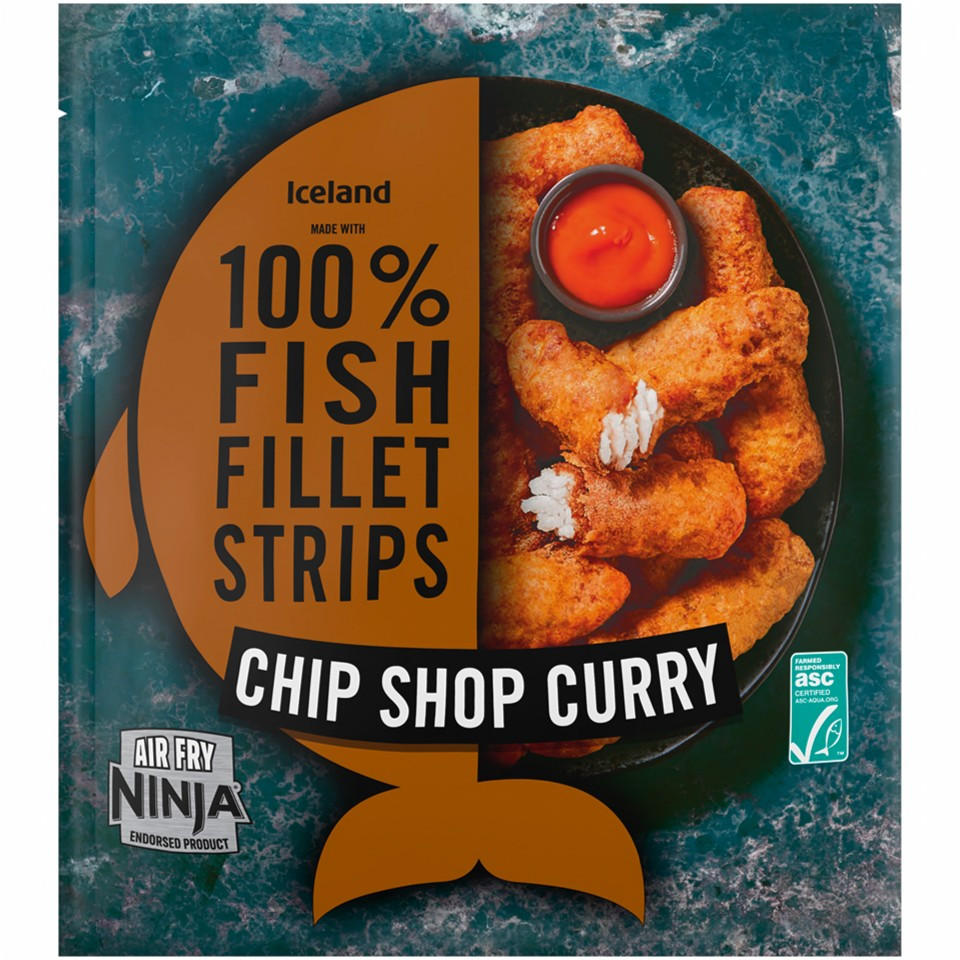 Iceland Made With 100% Fish Fillet Strips Chip Shop Curry 400g