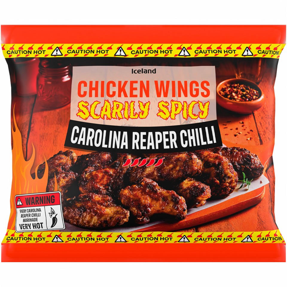 Iceland Scarily Spicy Carolina Reaper Chicken Wings 750g