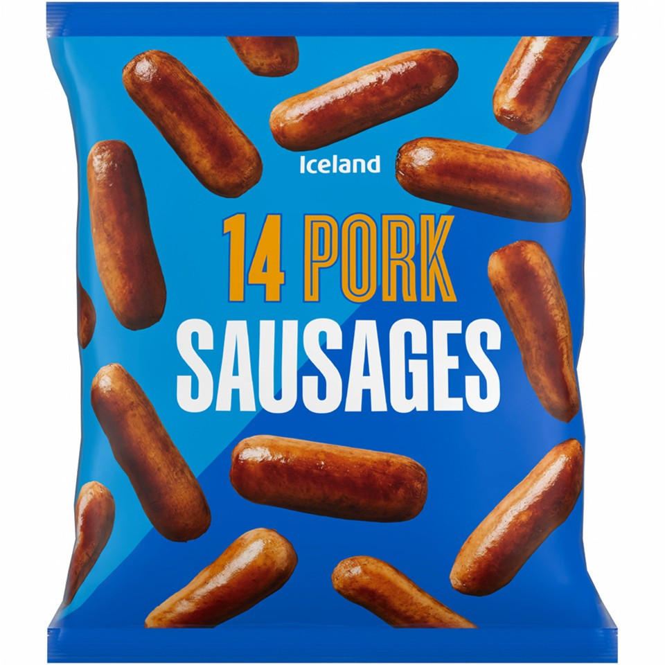 Iceland 14 (Approx.) Pork Sausages 700g