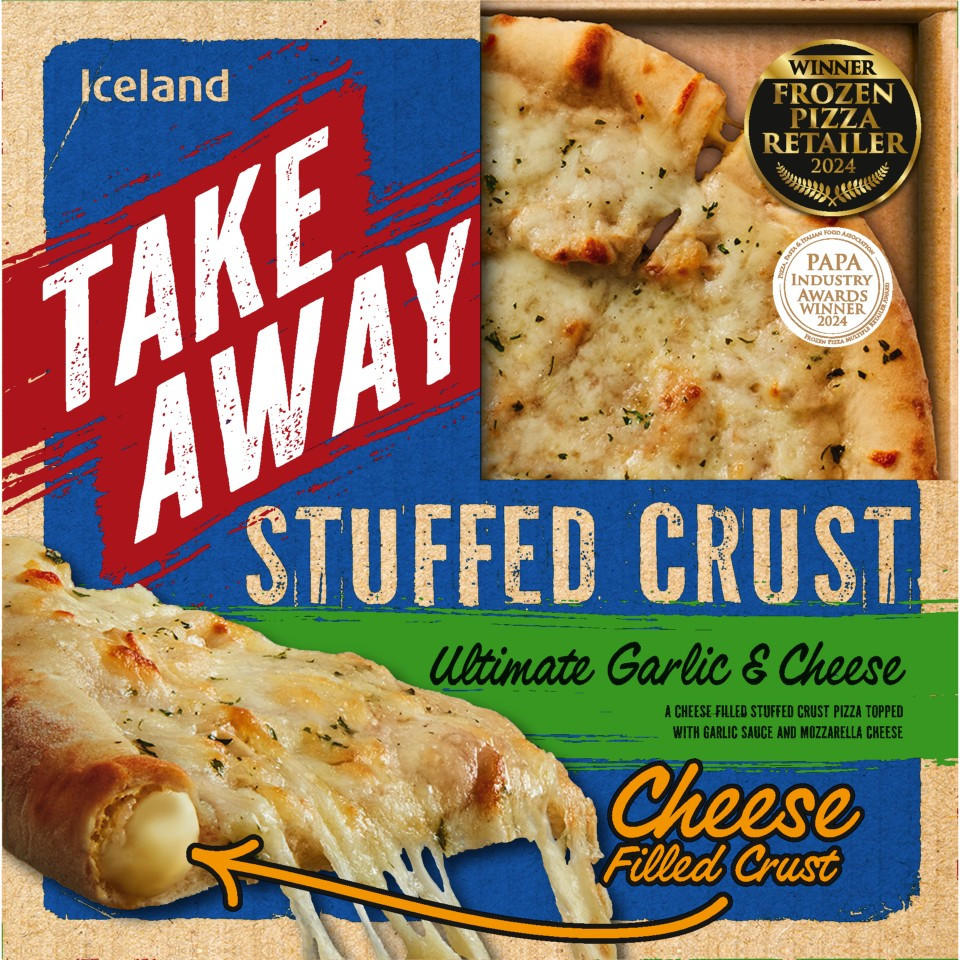 Iceland Takeaway Stuffed Crust Ultimate Garlic & Cheese Pizza 410g