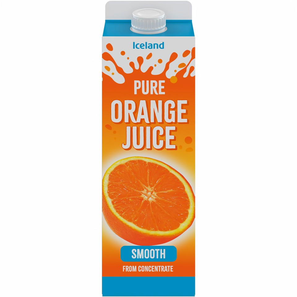 Iceland Pure Smooth Orange Juice from Concentrate 1 litre