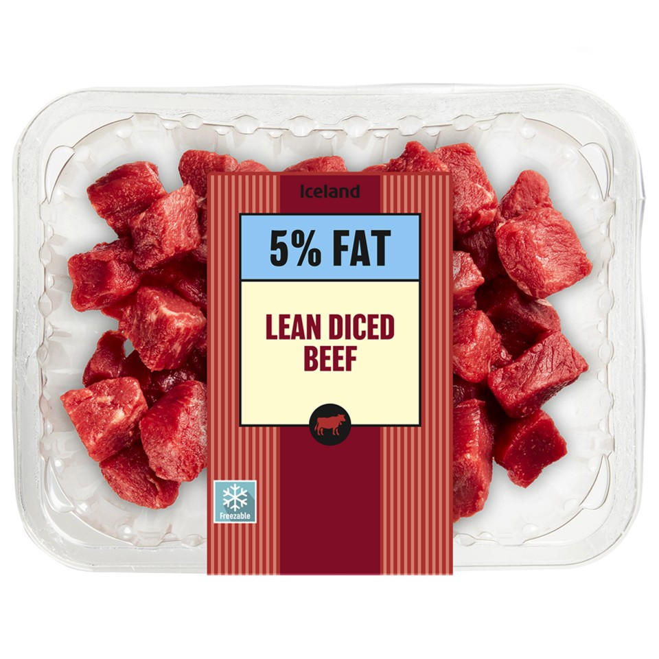 Iceland British Lean Diced Beef 5% Fat 275g