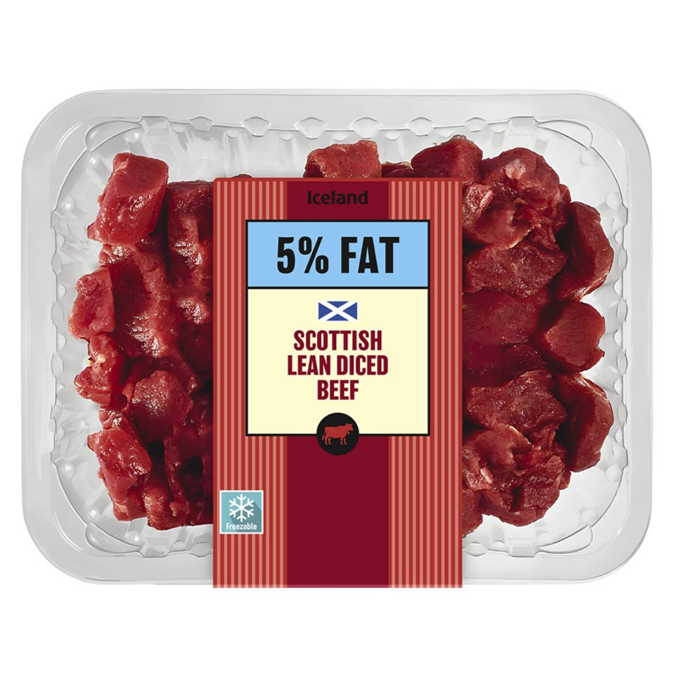 Iceland Scottish Lean Diced Beef 5% Fat 275g