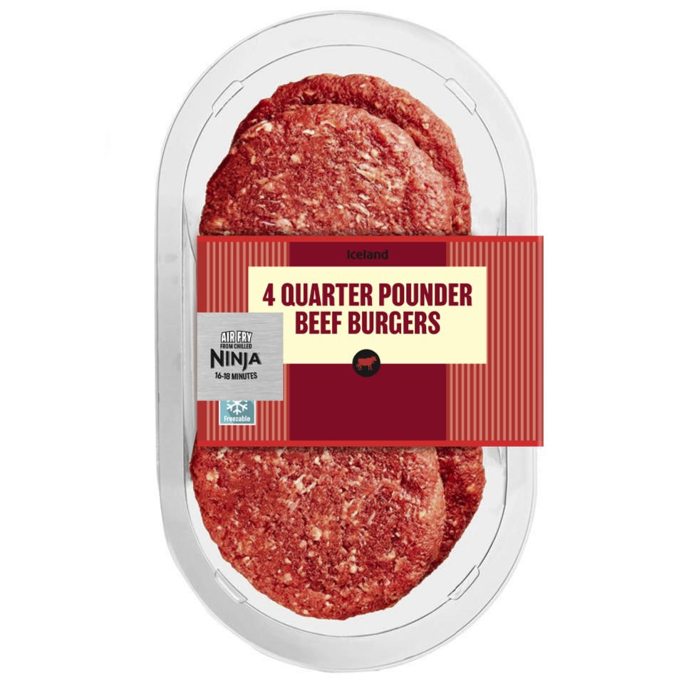 Iceland 4 Quarter Pounder Beef Burgers