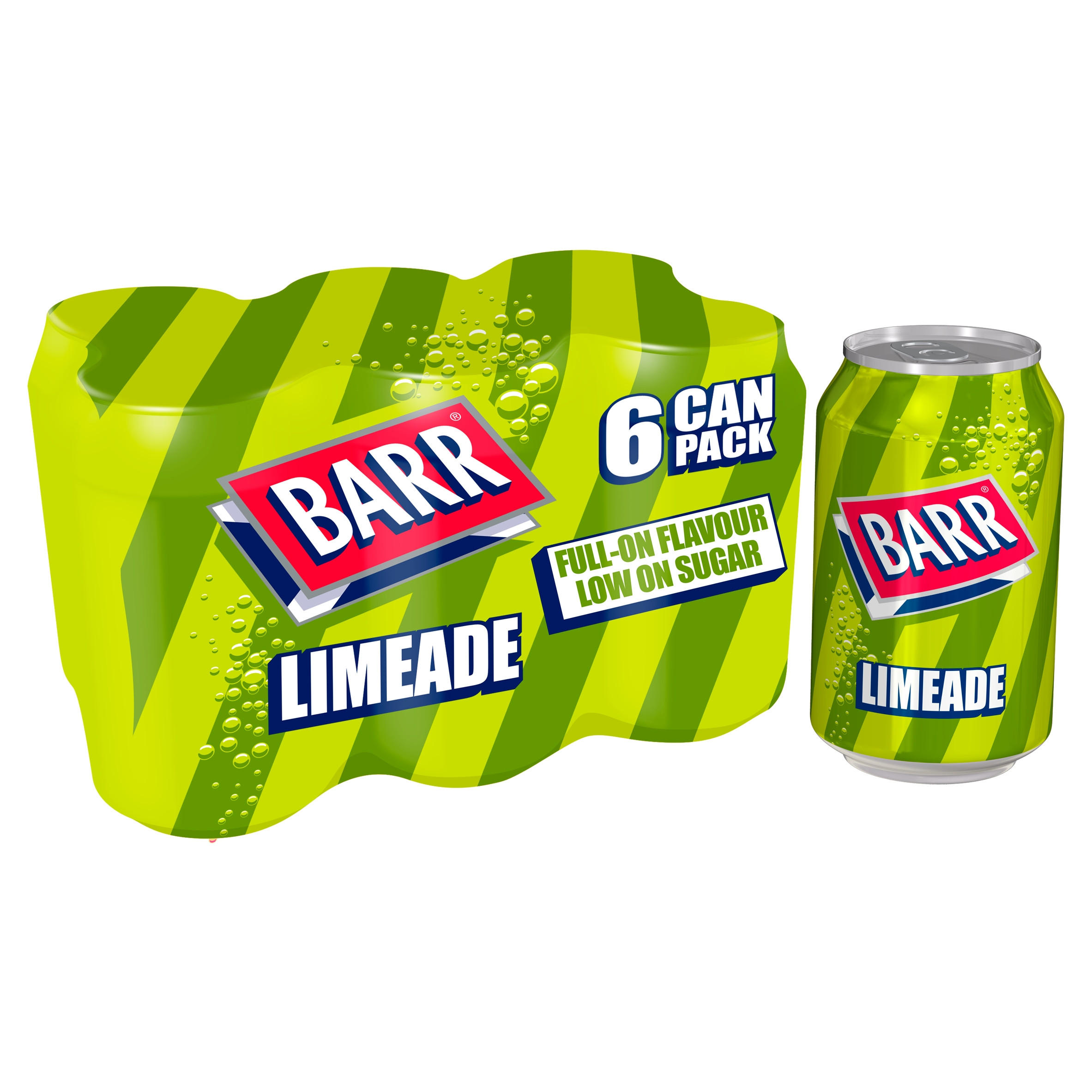 Barr Limeade 6 Pack Flavoured Fizzy Drink 6 x 330ml Cans