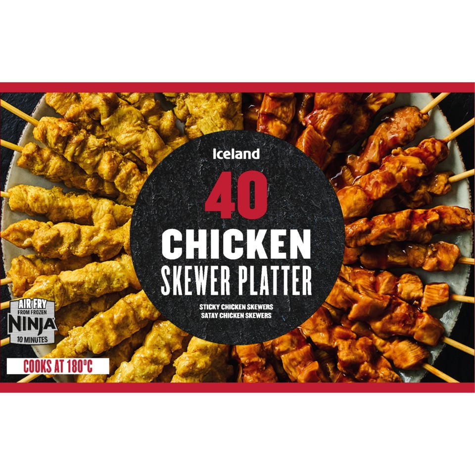 Iceland 40 (APPROX.) Chicken Skewer Platter 560g