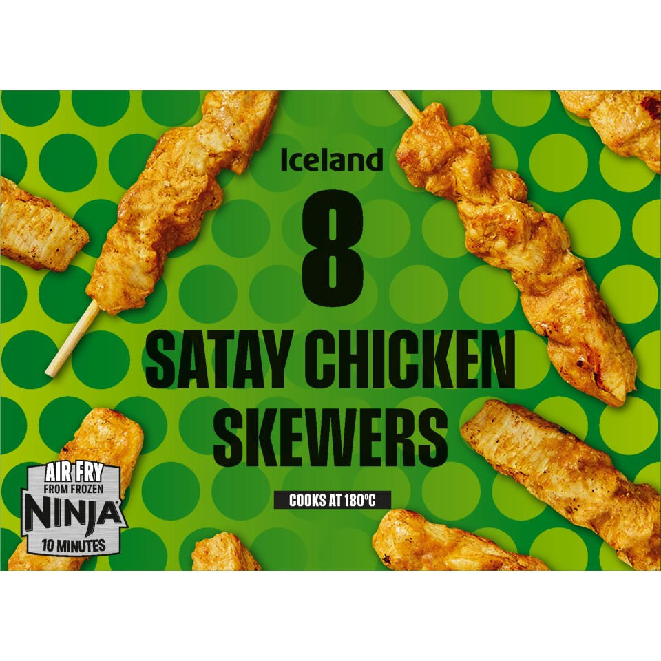 Iceland 8 Satay Chicken Skewers 144g
