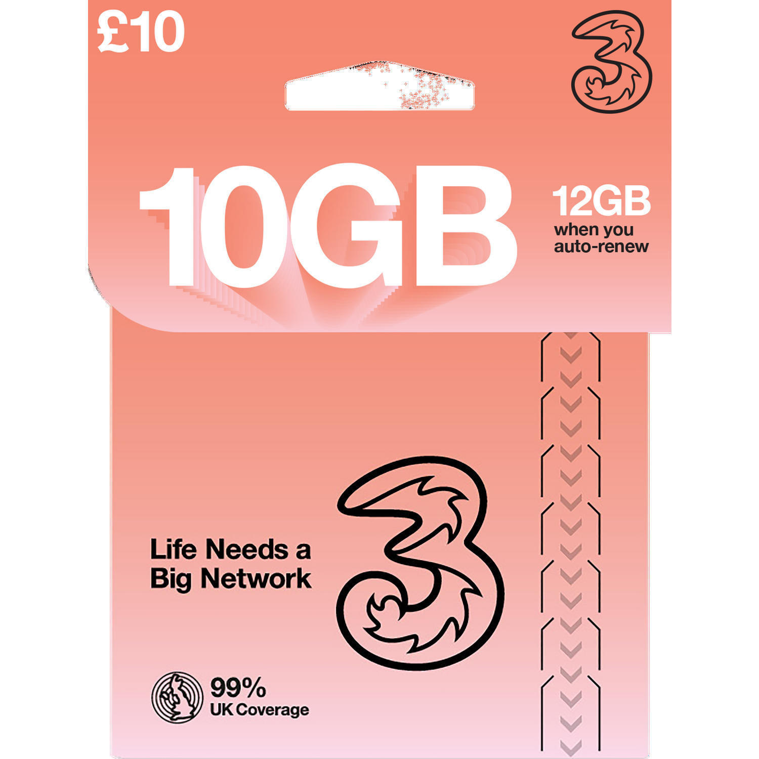 Three £10 10GB Sim Card