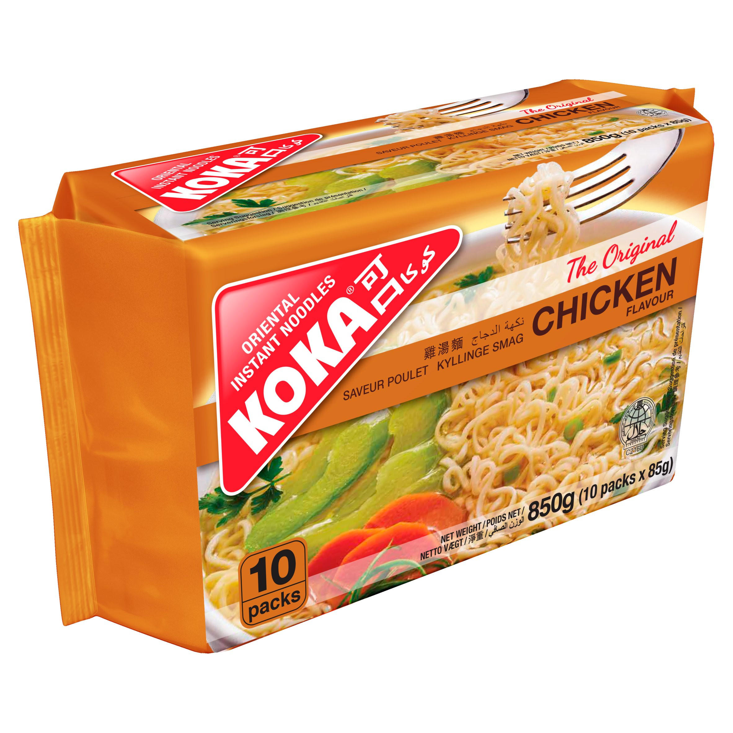 Koka The Original Chicken Flavour Oriental Instant Noodles 10 x 85g (850g)