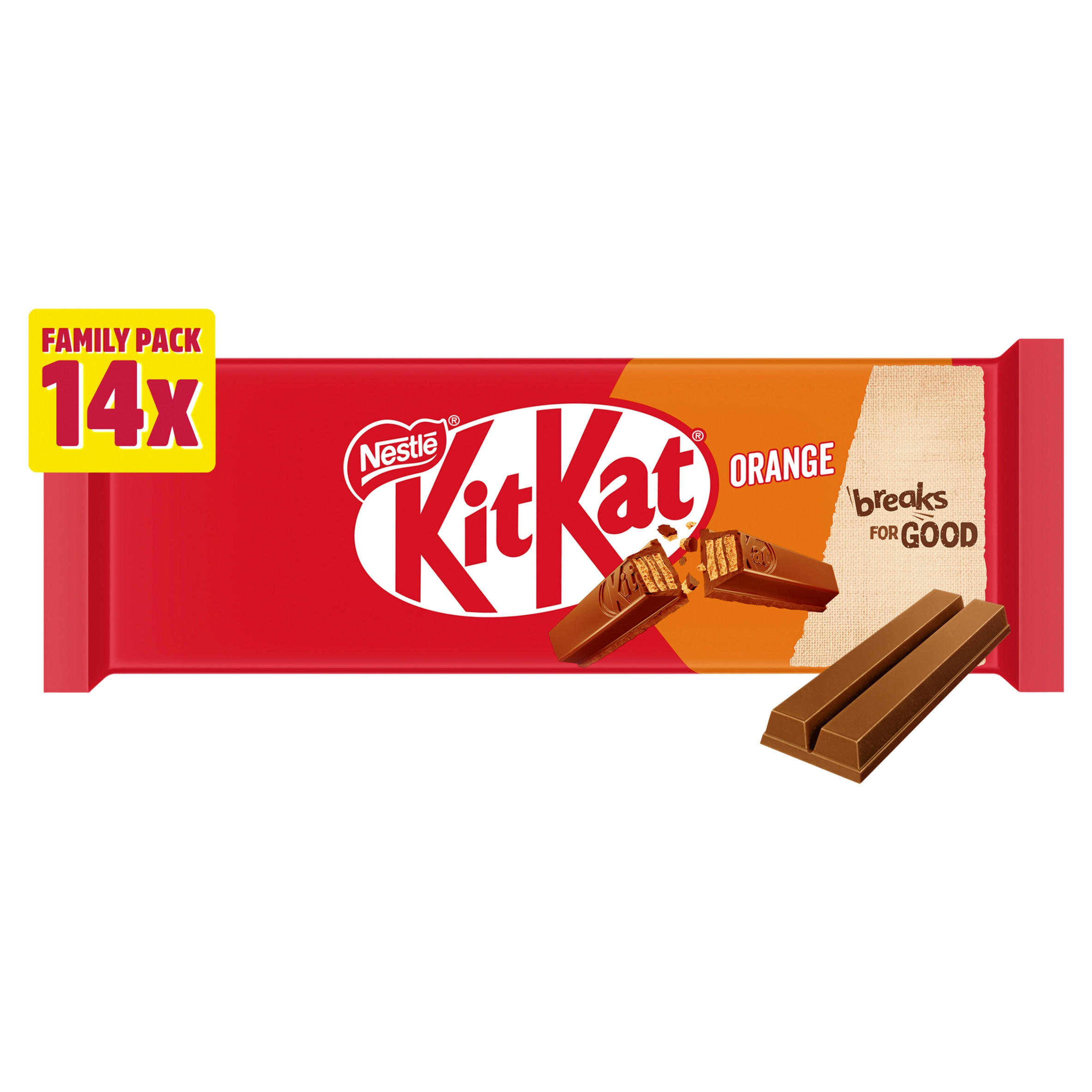 KitKat 2 Finger Orange Chocolate Biscuit Bar 14 Pack Multipack 289.8g