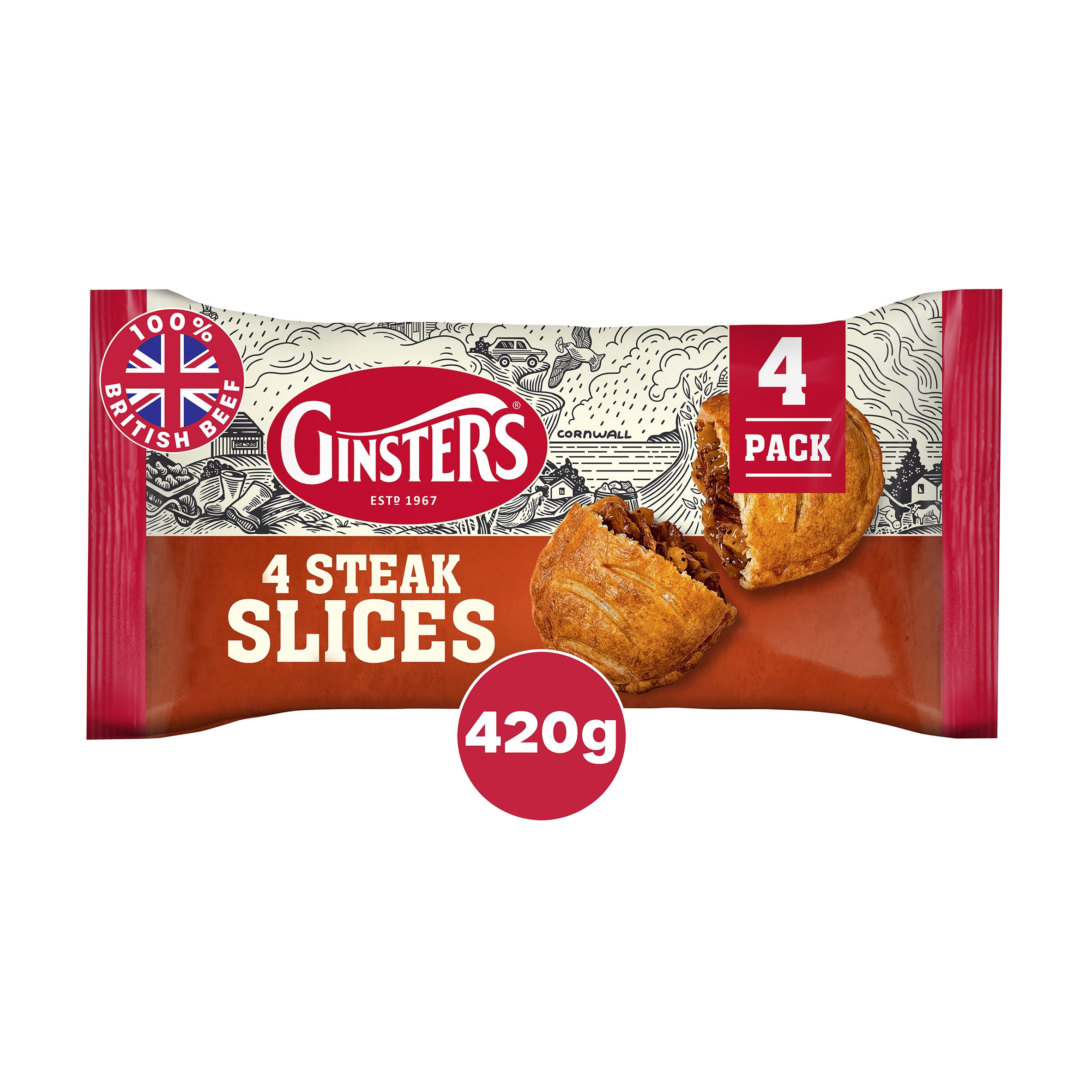 Ginsters 4 Steak Slices 420g