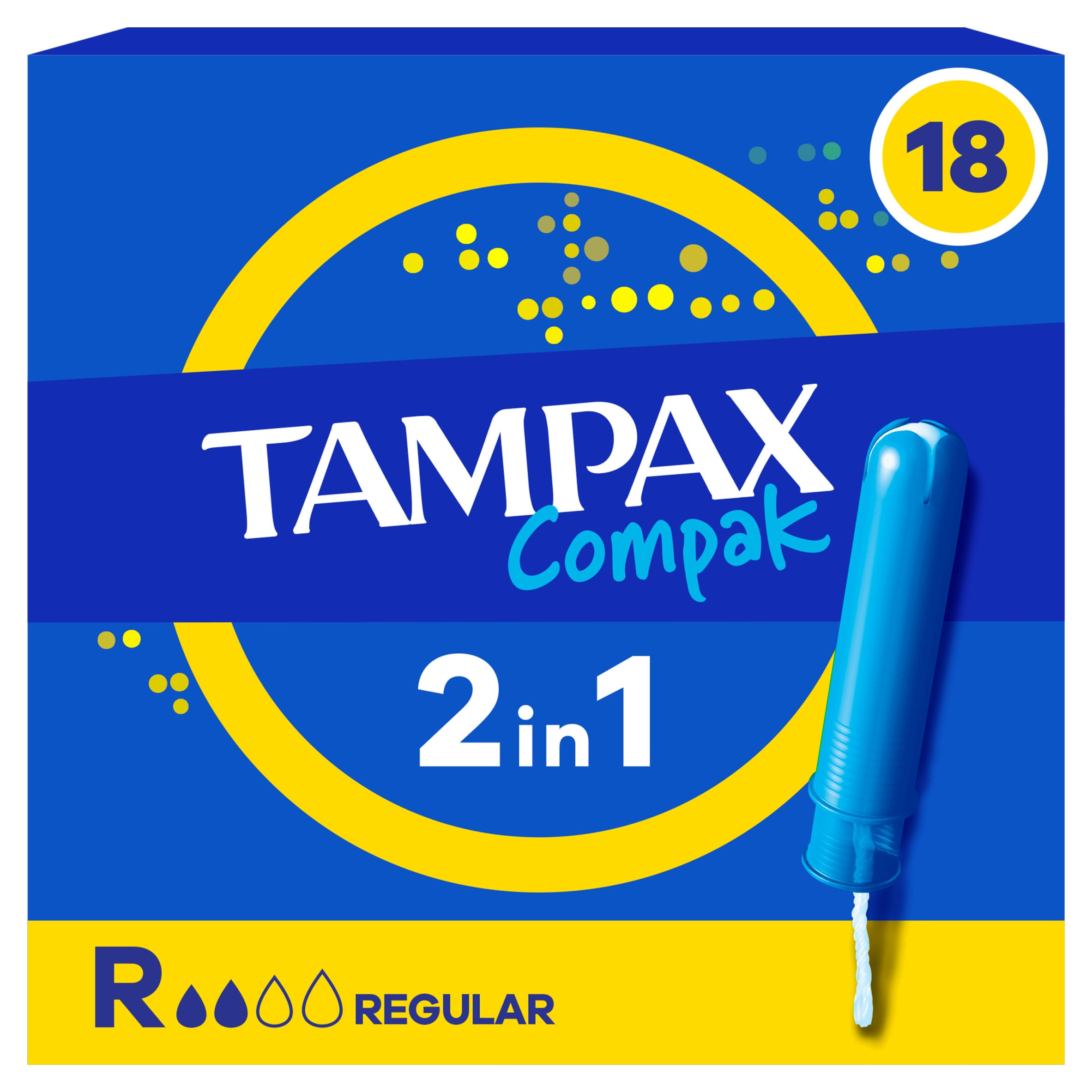 Tampax Compak Regular Tampons With Applicator x18