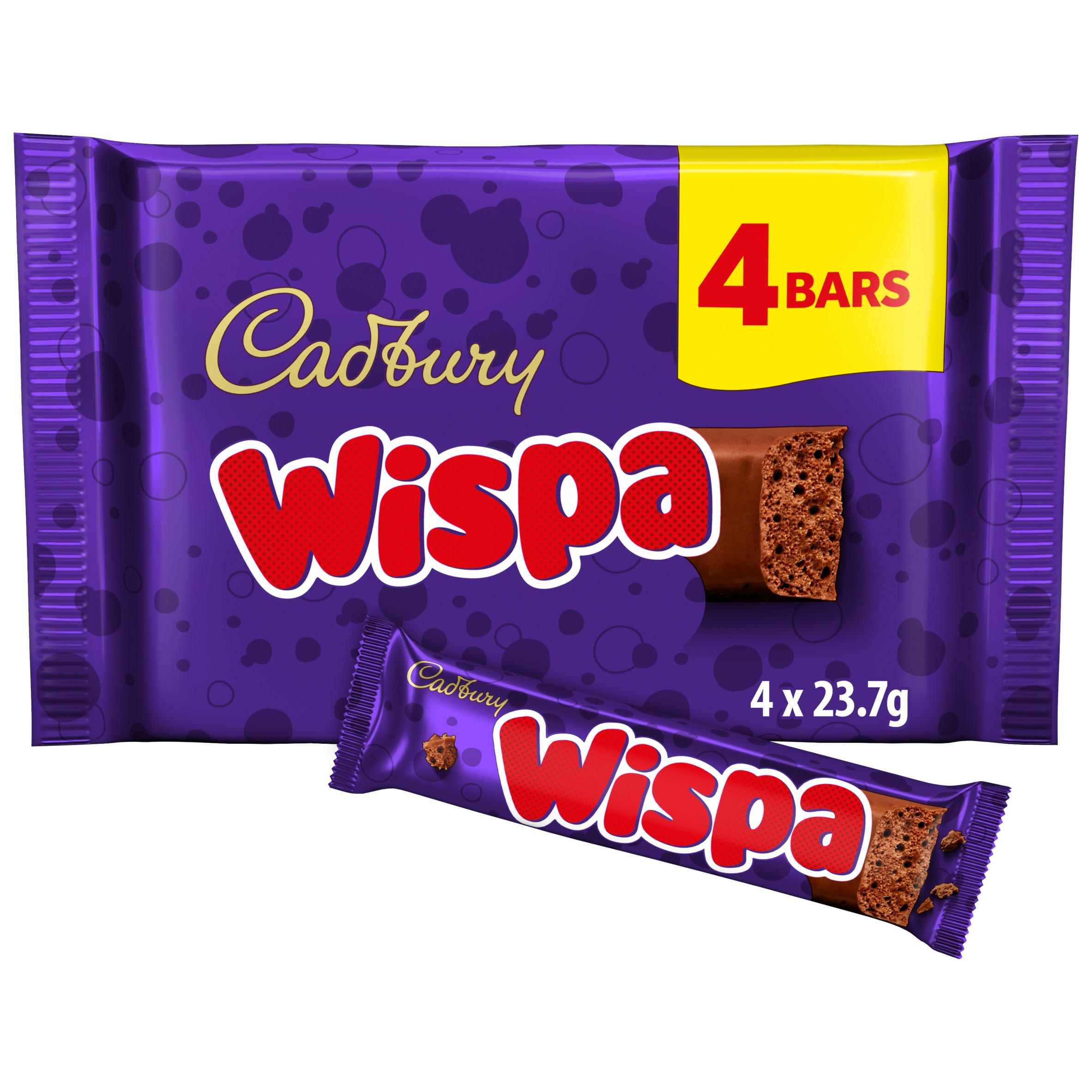 Cadbury Wispa Chocolate Bar 4 Pack Multipack 94g (4 x 23.5g)