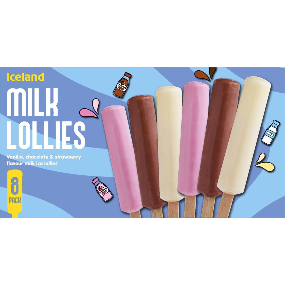 Iceland 8 Milk Lollies
