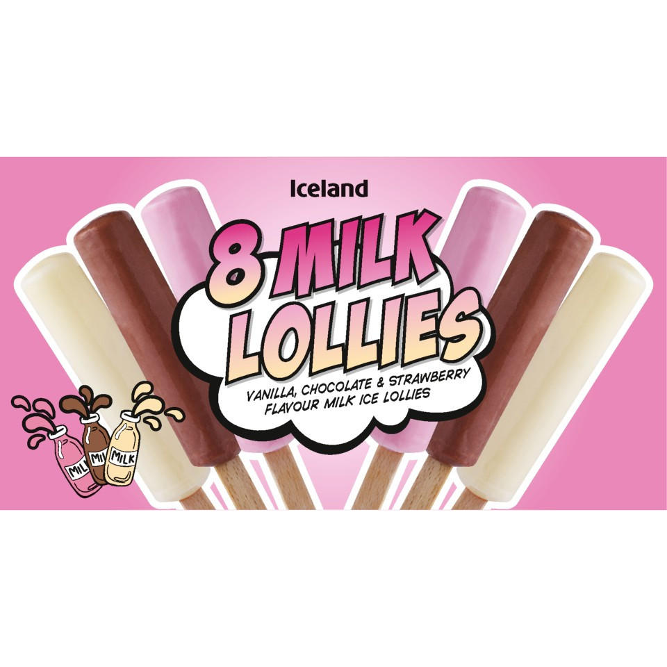 Iceland 8 Milk Lollies