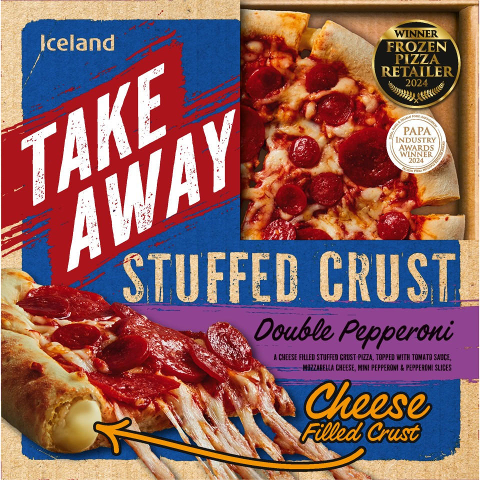 Iceland Takeaway Stuffed Crust Double Pepperoni Pizza 445g