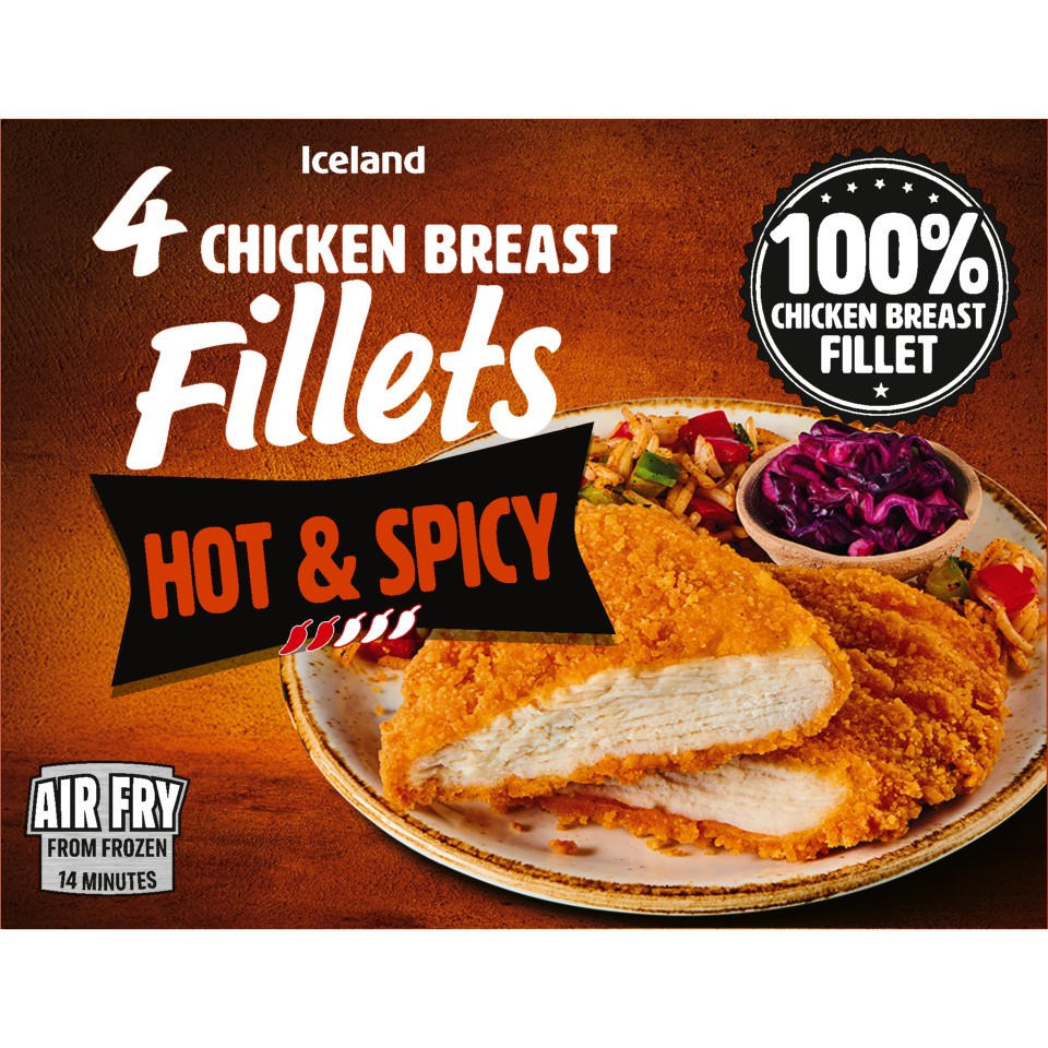 Iceland 4 Hot & Spicy Chicken Breast Fillets 380g