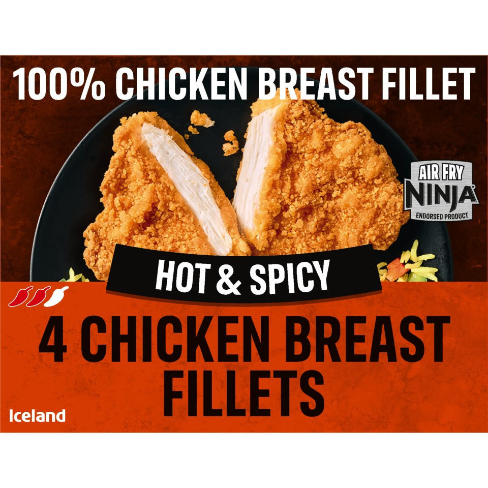 Iceland 4 Hot & Spicy Chicken Breast Fillets 380g