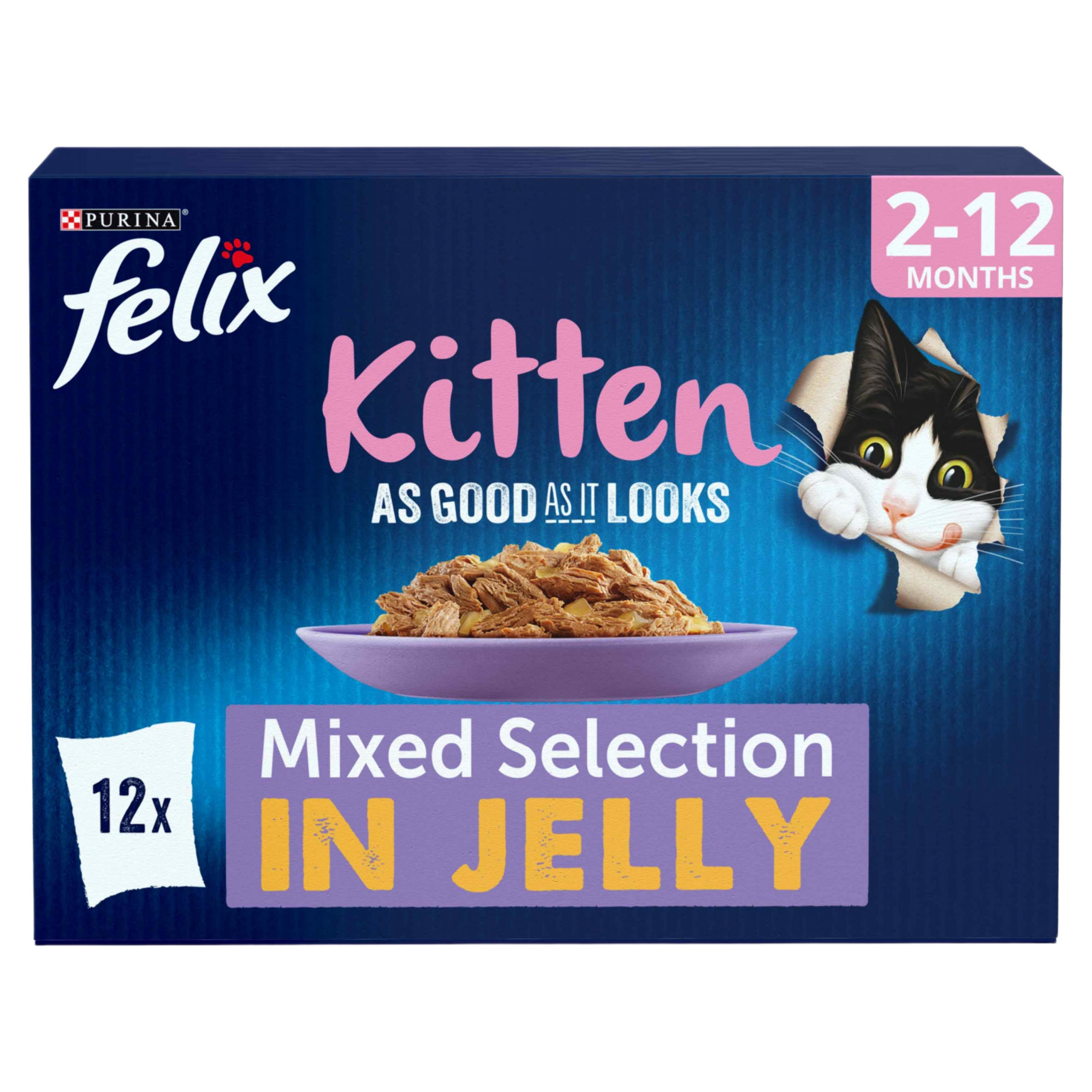 FELIX As Good As it Looks Kitten Mixed in Jelly Wet Cat Food 12x85g