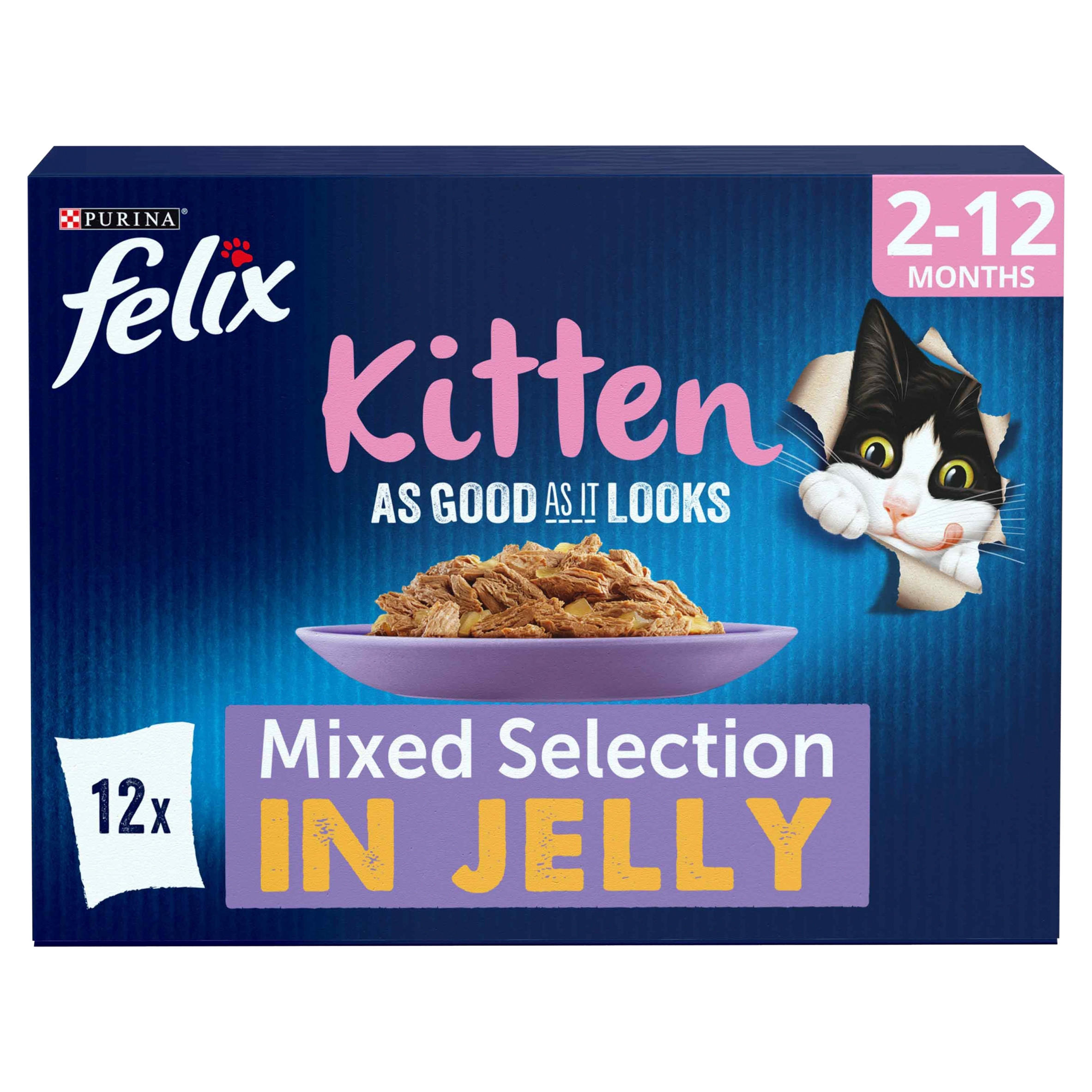 Felix Kitten As Good As It Looks Mixed Selection in Jelly 2-12 Months 12 x 85g (1.02kg)