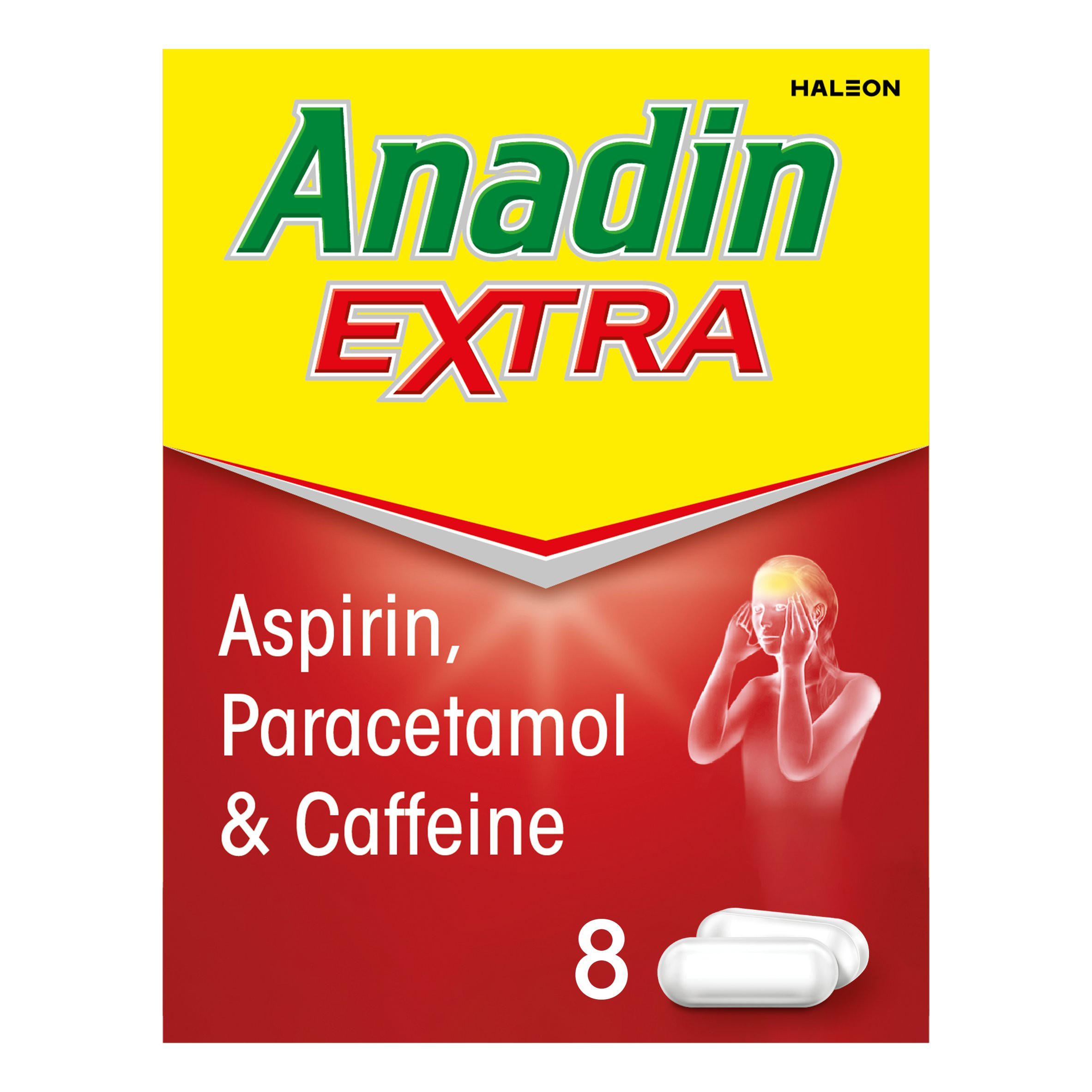 Anadin Extra Aspirin, Paracetamol, & Caffeine Caplets, 8s