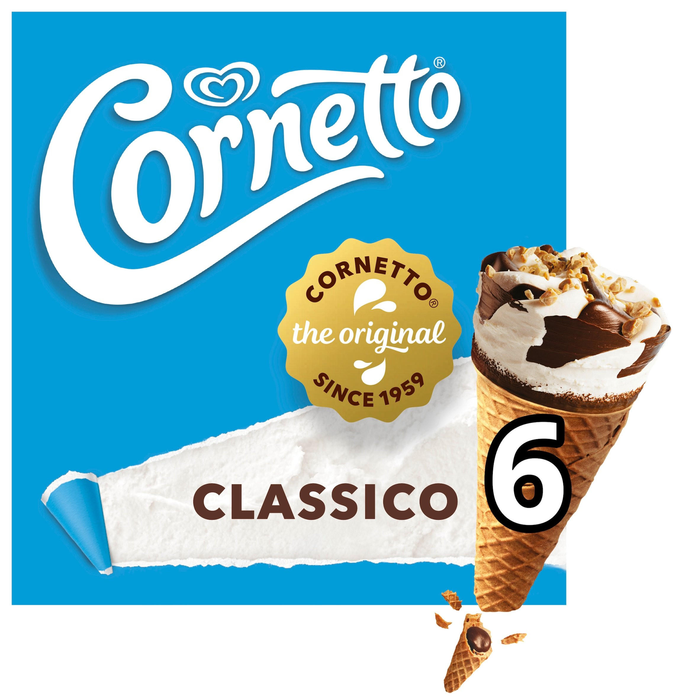 Cornetto Ice Cream Cone Classico 6 x 90 ml