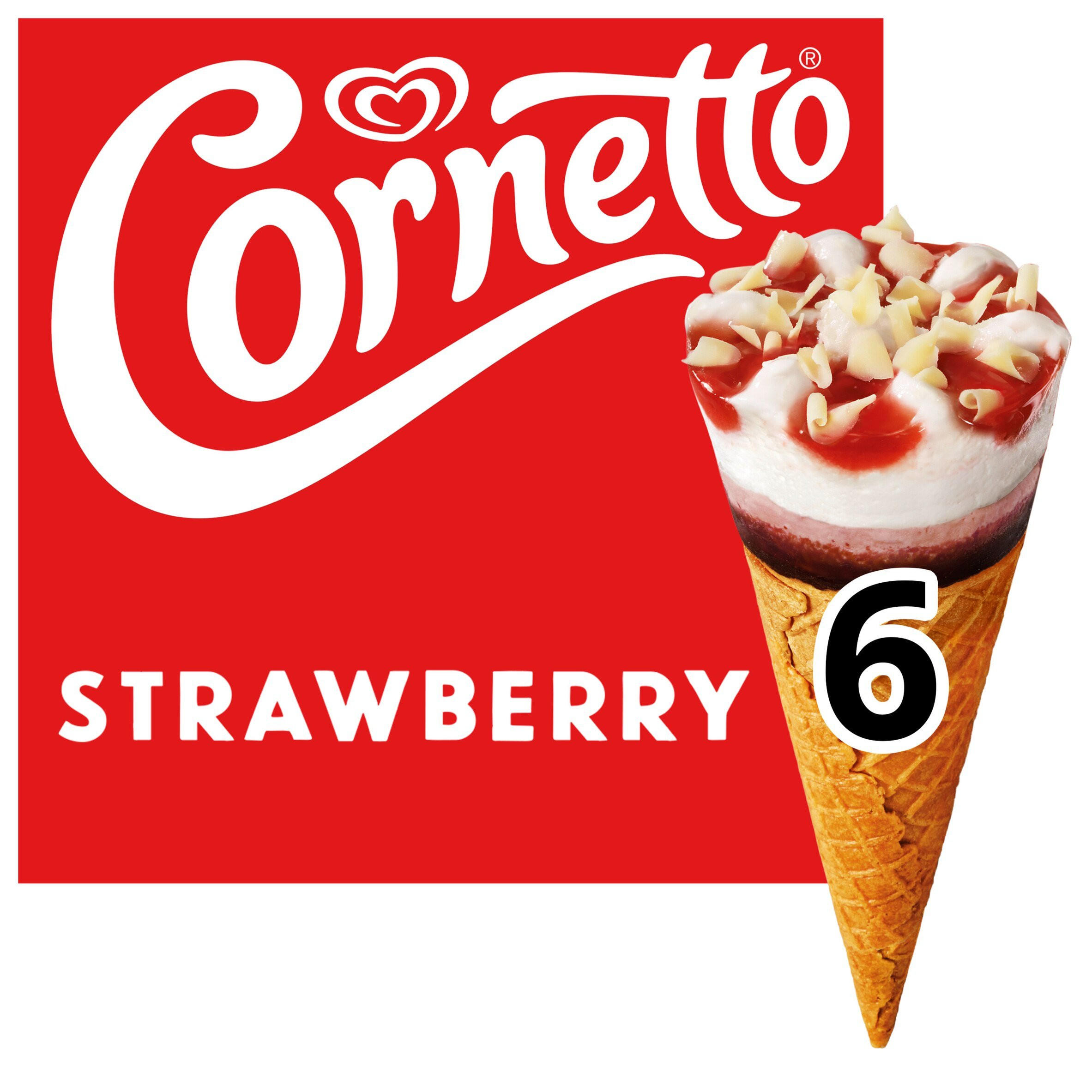 Cornetto Ice Cream Cone Strawberry 6x90ml