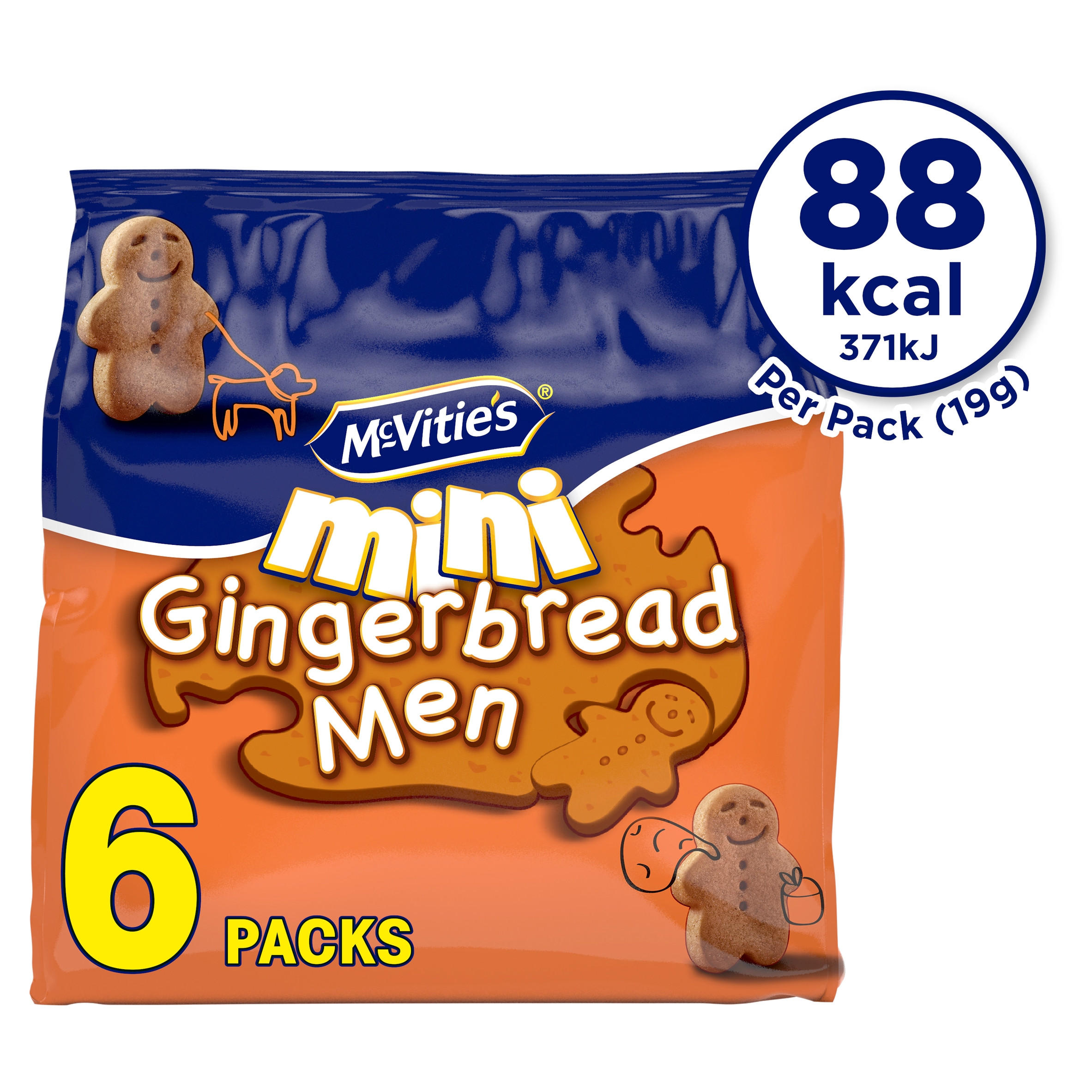 McVitie's Mini Gingerbread Men Multipack Biscuits 6 x 19g, 114g