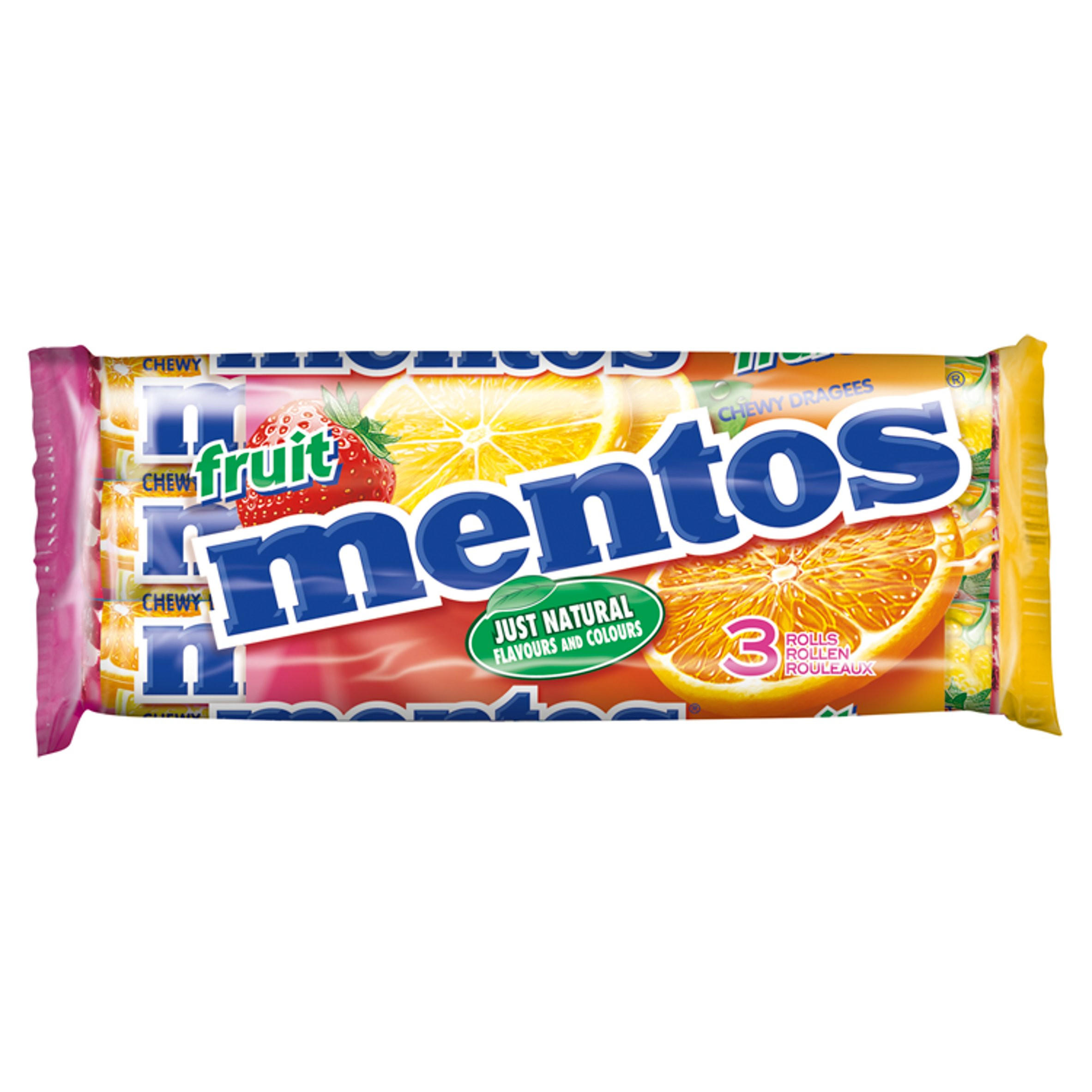 Mentos Fruit Chewy Dragees 3 x 38g