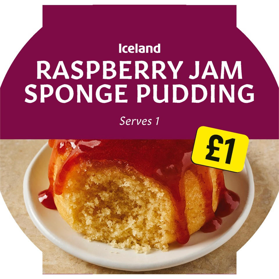 Iceland Raspberry Jam Sponge Pudding 100g