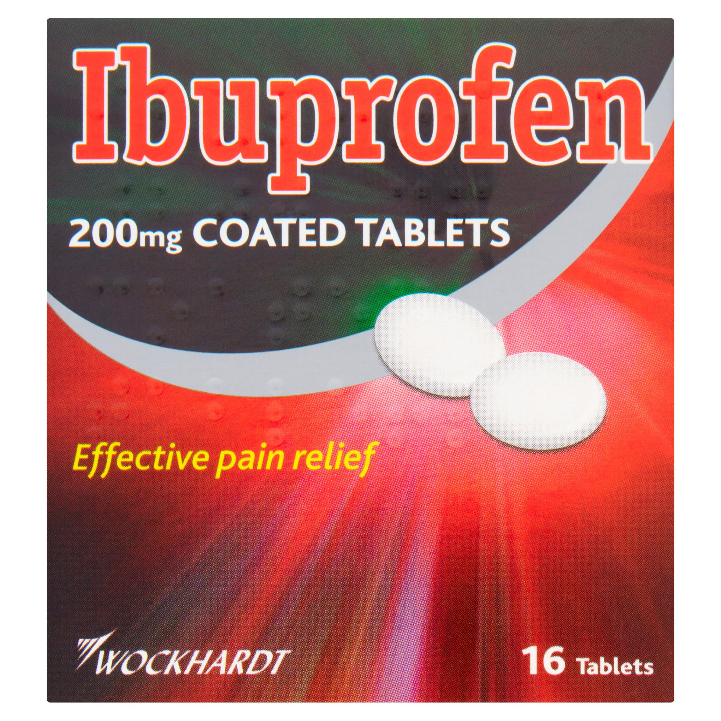 Wockhardt Ibuprofen 200mg Coated Tablets 16 Tablets