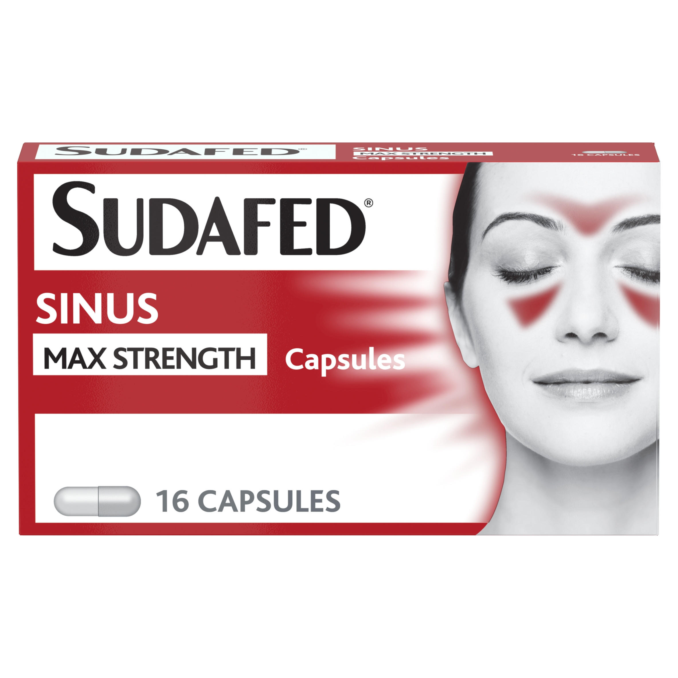 Sudafed Sinus Max Strength Capsules Pack of 16