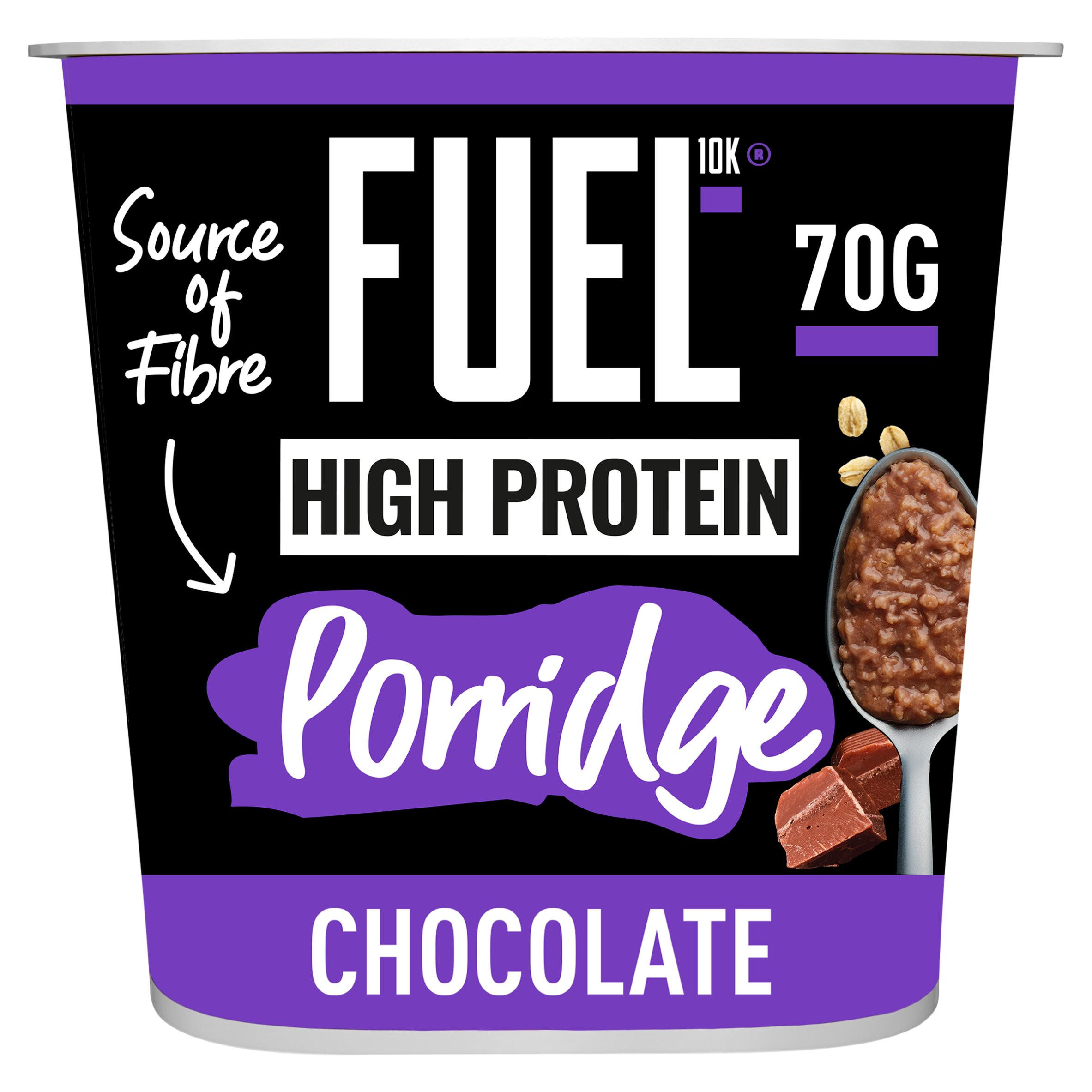 FUEL10K High Protein Chocolate Porridge Oat Cereal Pot 70g