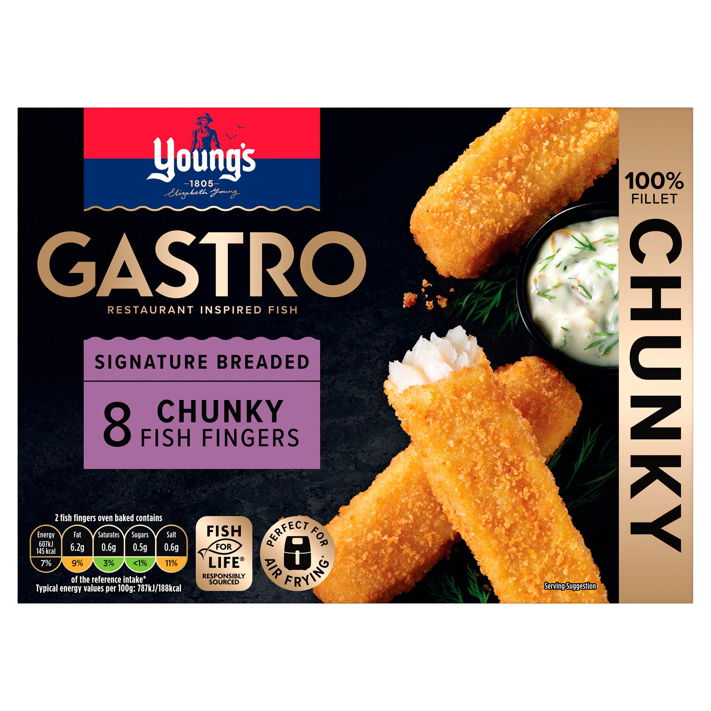 Young's Gastro Signature Breaded 8 Chunky Fish Fingers 320g