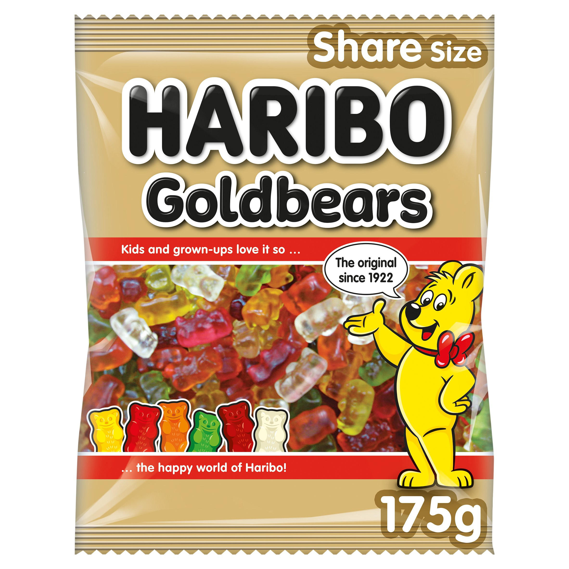HARIBO Goldbears Jelly Fruit Flavour Sweets Sharing Bag 175g