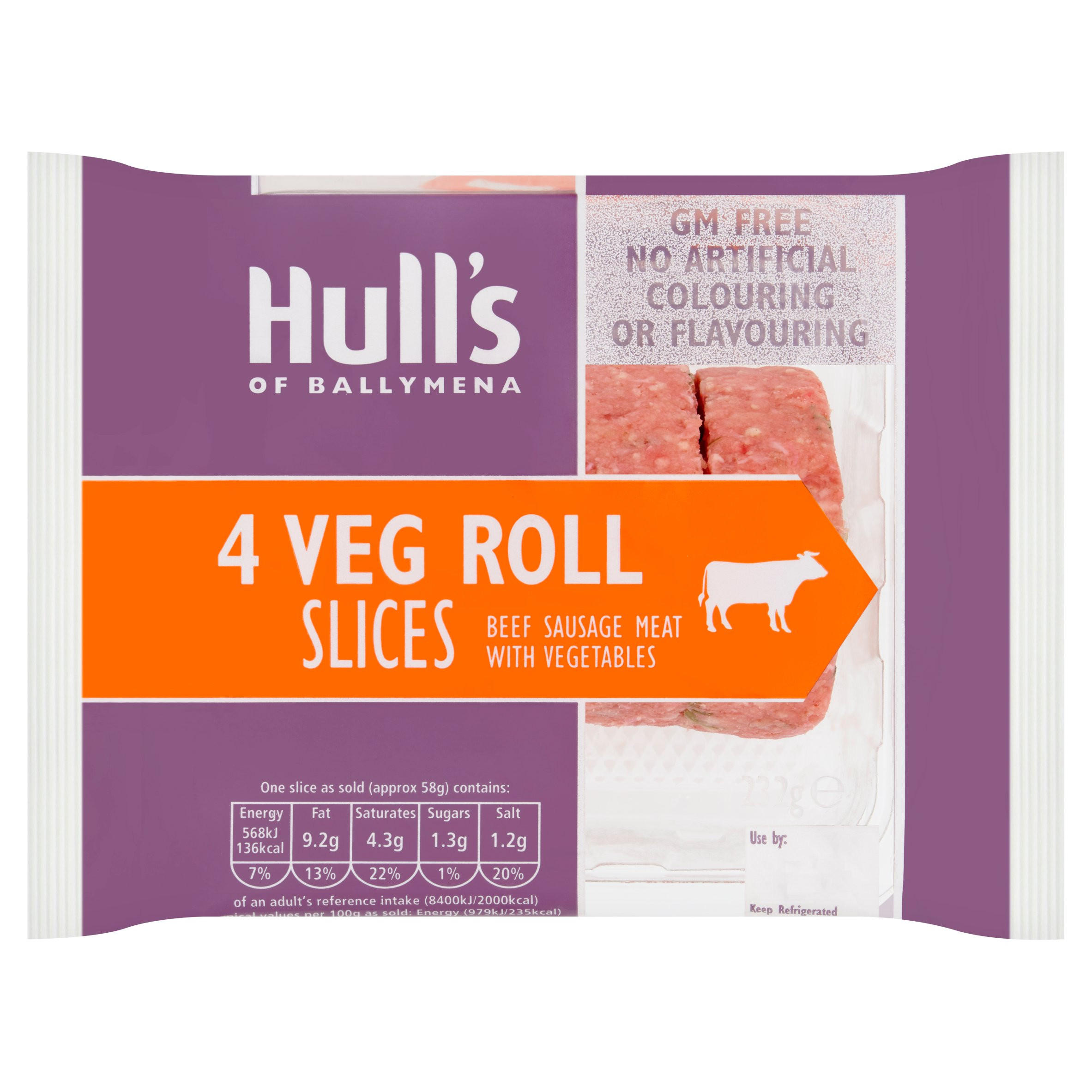 Hull's of Ballymena 4 Veg Roll Slices 232g