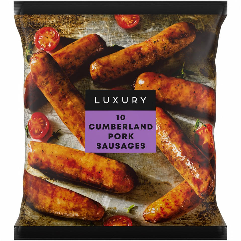 Iceland Luxury 10 Cumberland Pork Sausages 600g