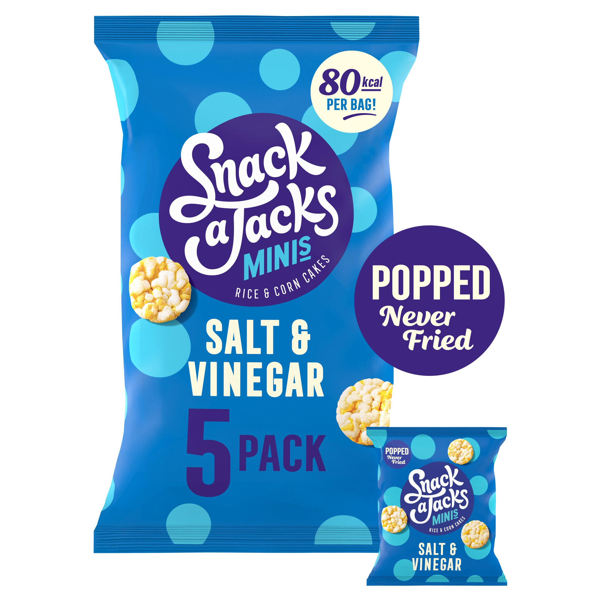 Snack a Jacks Salt & Vinegar Multipack Rice Cakes Crisps 5 x 19g