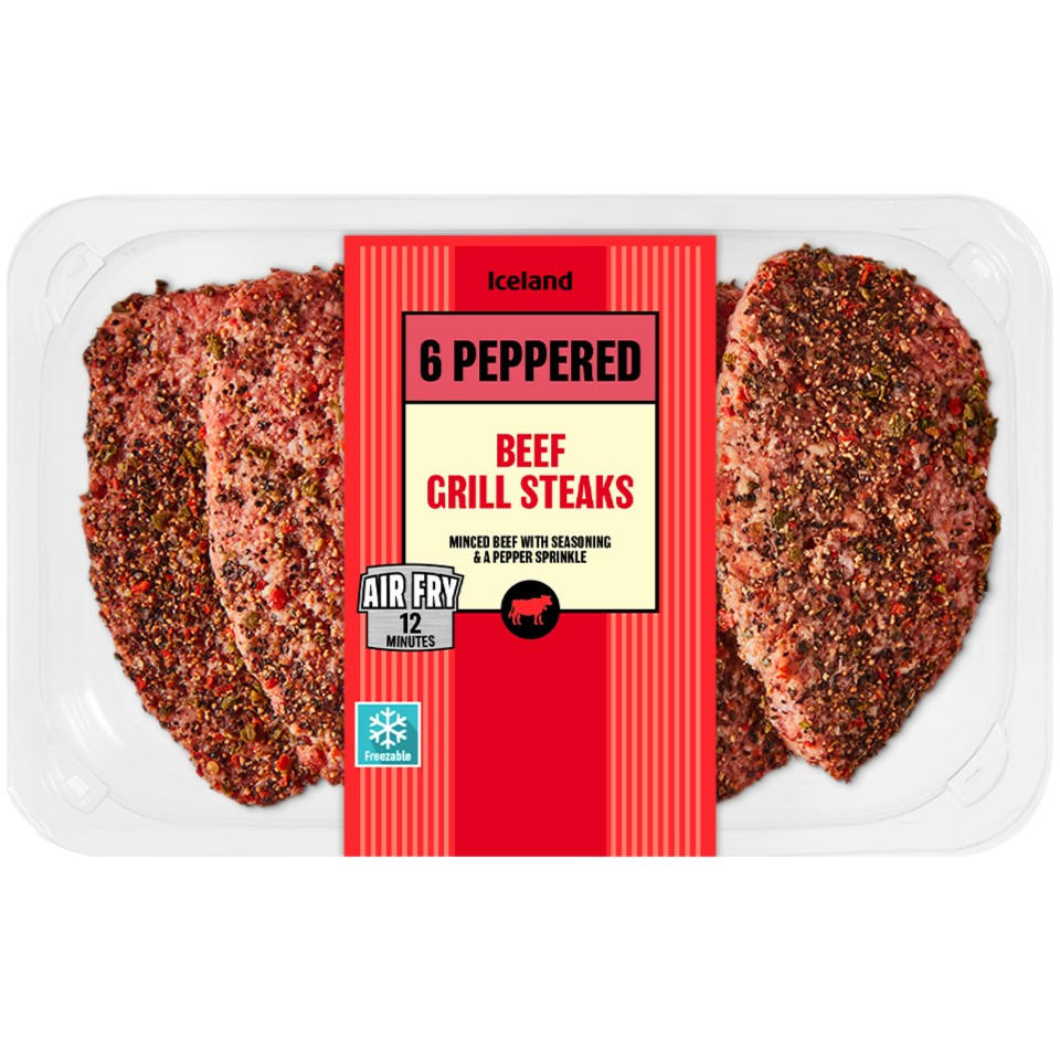 Iceland 6 Pack British Peppered Beef Grill Steaks