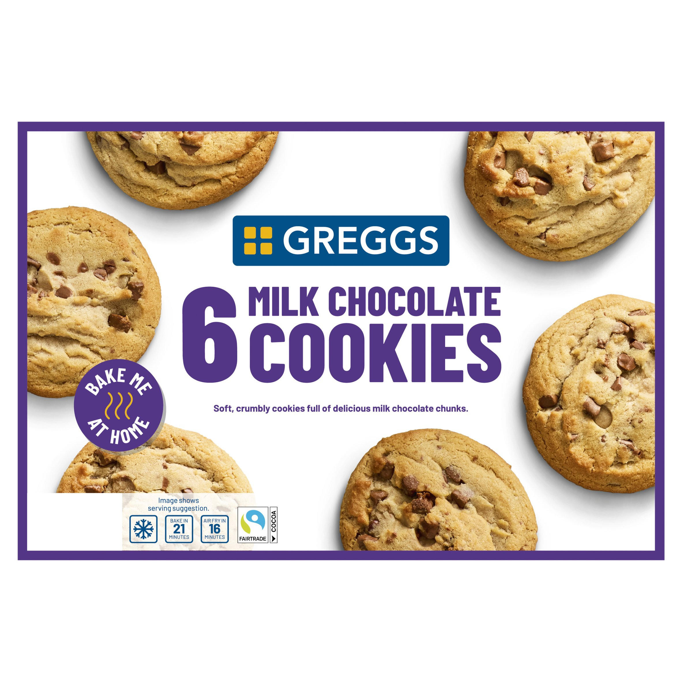 Greggs 6 Milk Chocolate Cookies 420g
