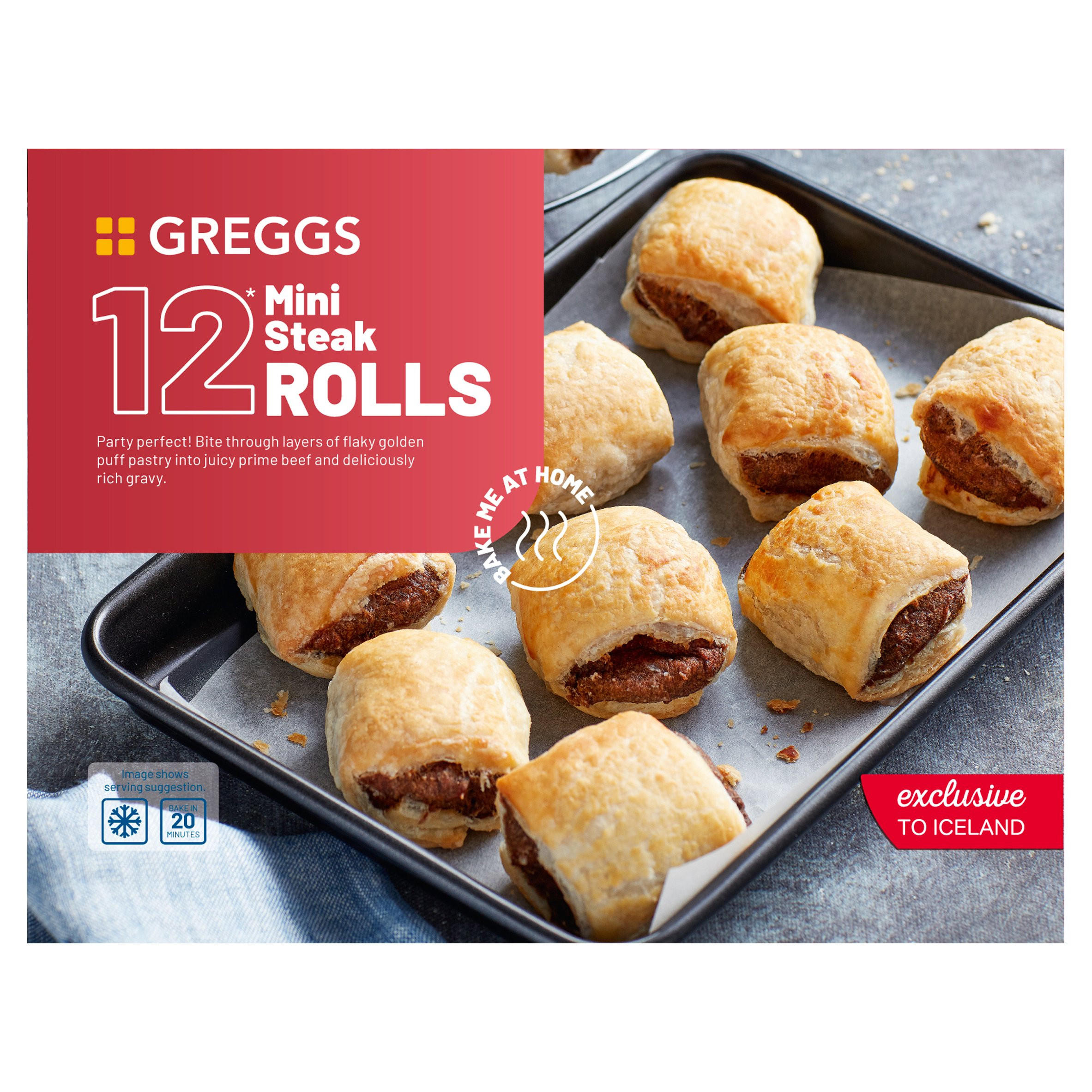 Greggs 12 Mini Steak Rolls 360g