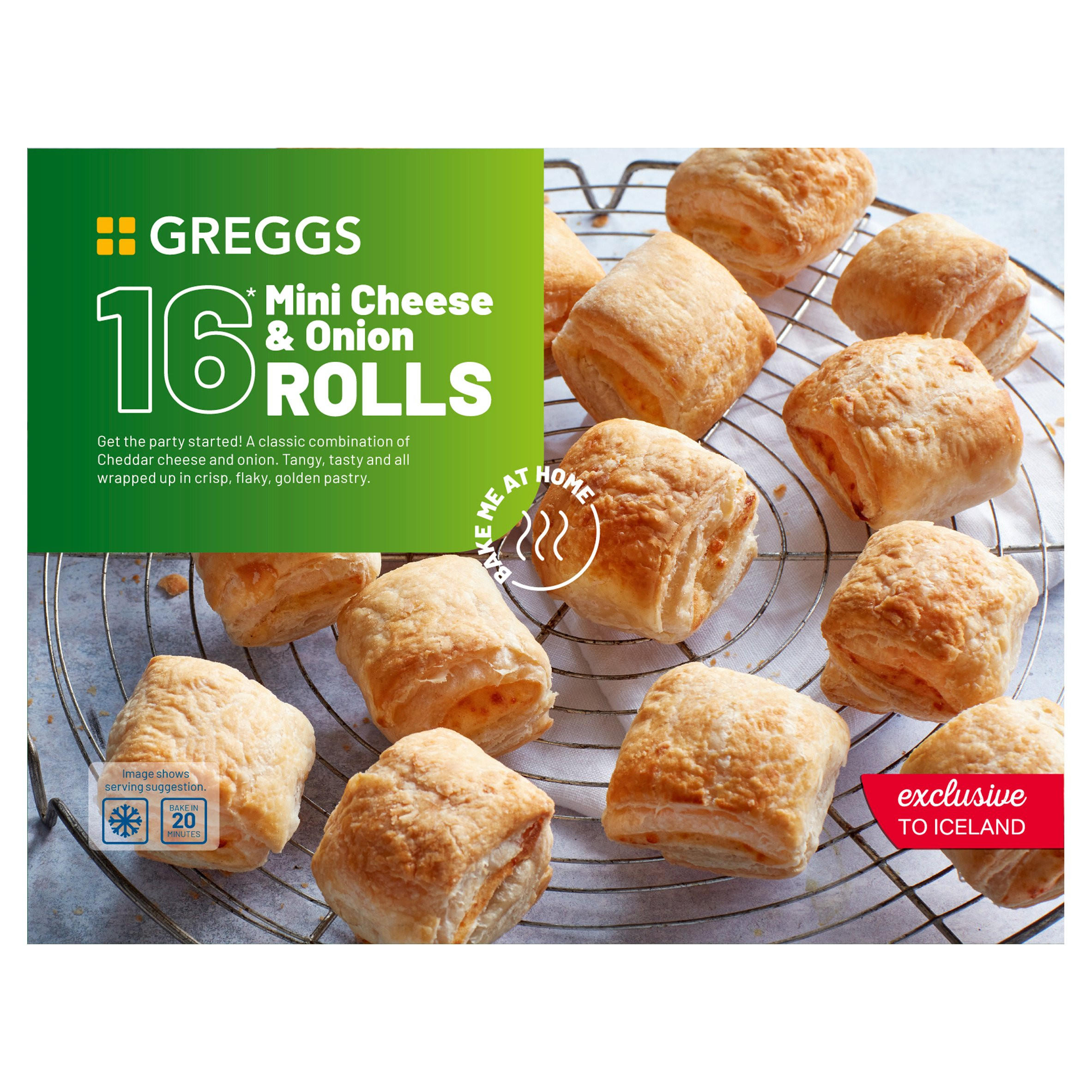 Greggs 16 Mini Cheese & Onion Rolls 480g