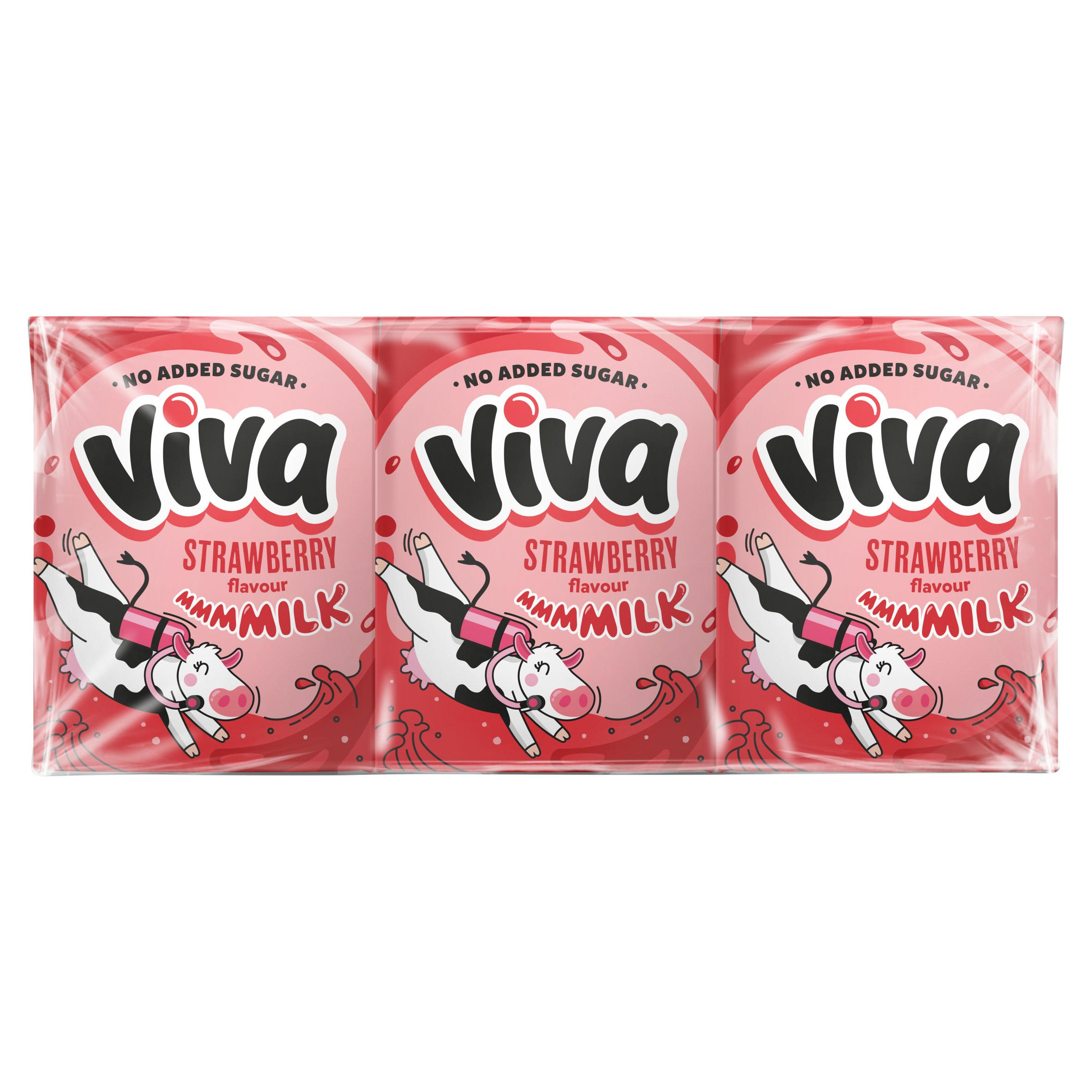 VIVA Strawberry Flavour Milk 3 x 200ml