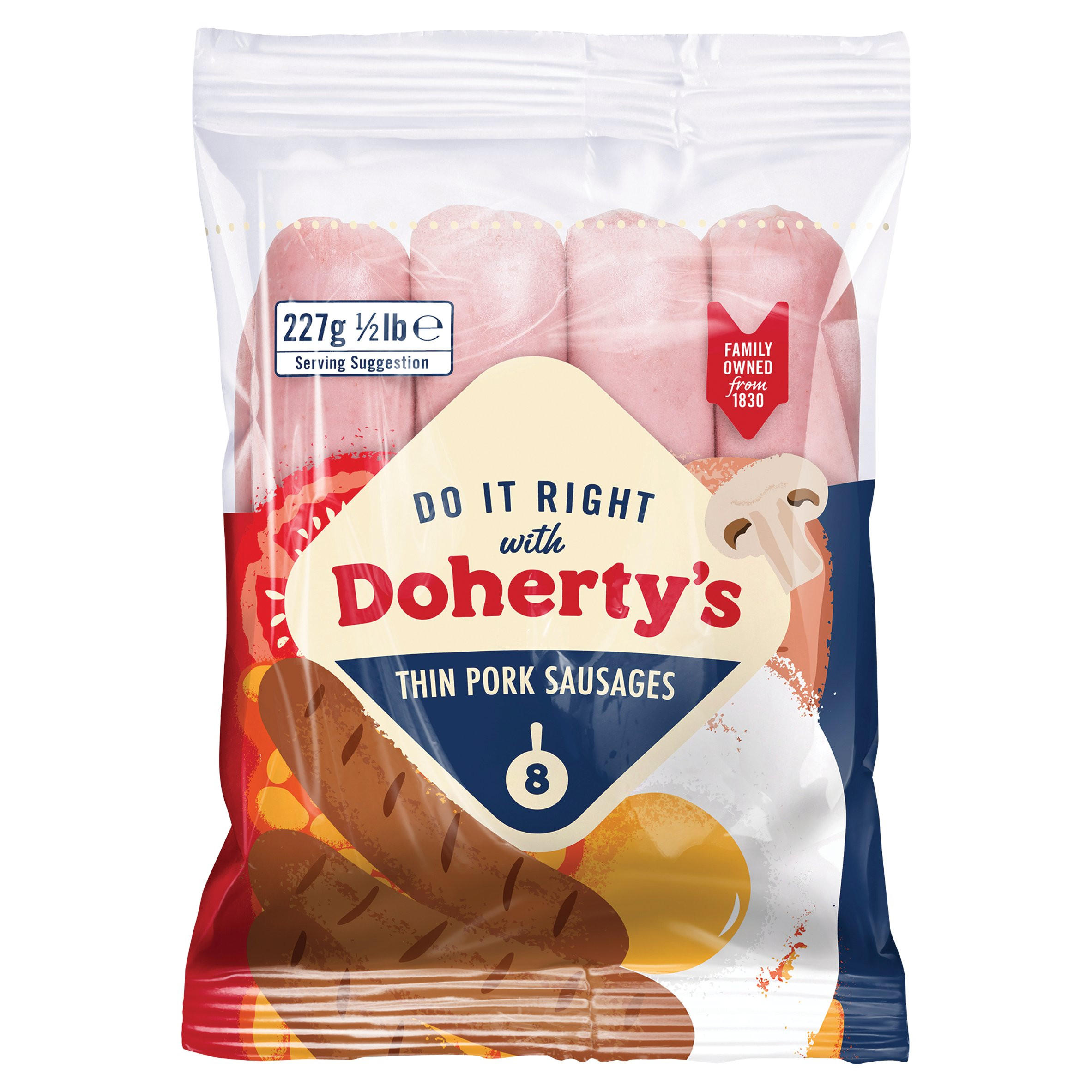 Dohertys Thin Pork Sausages 227g