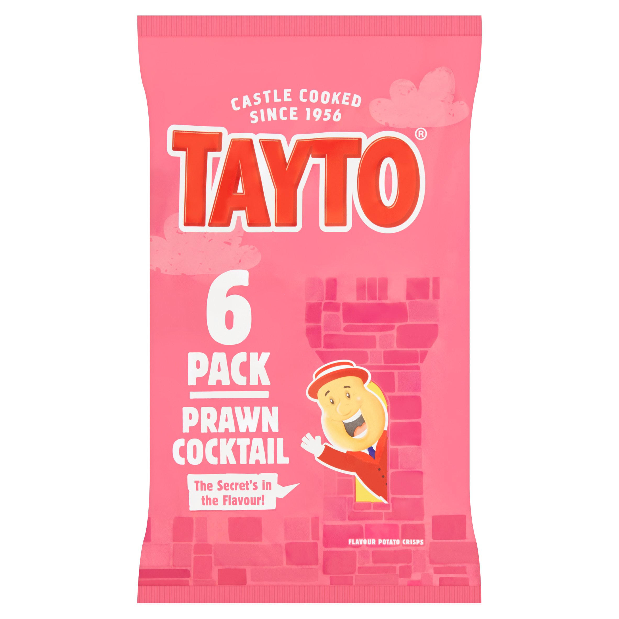 Tayto Prawn Cocktail Flavour Potato Crisps 6 x 25g