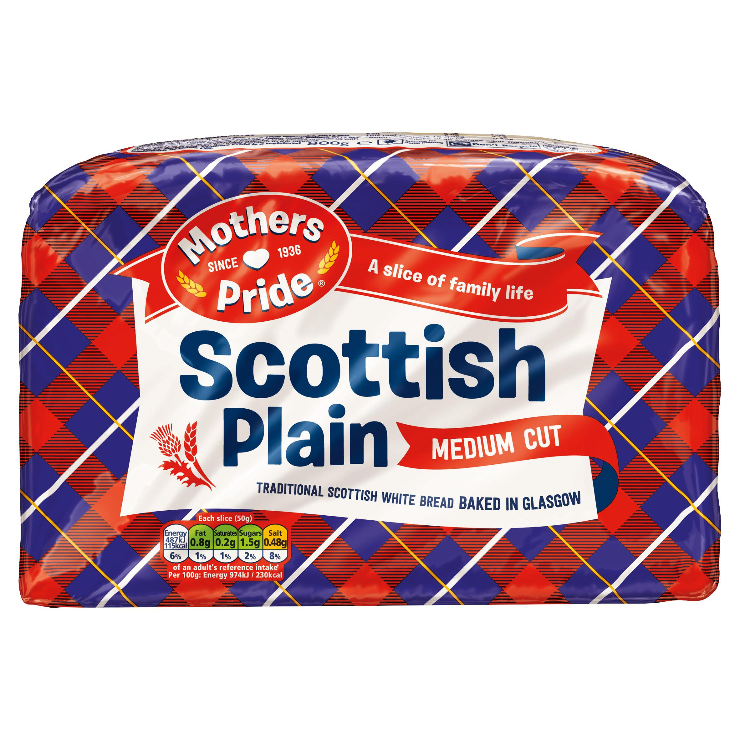 Mothers Pride Scottish Plain Medium Cut 800g