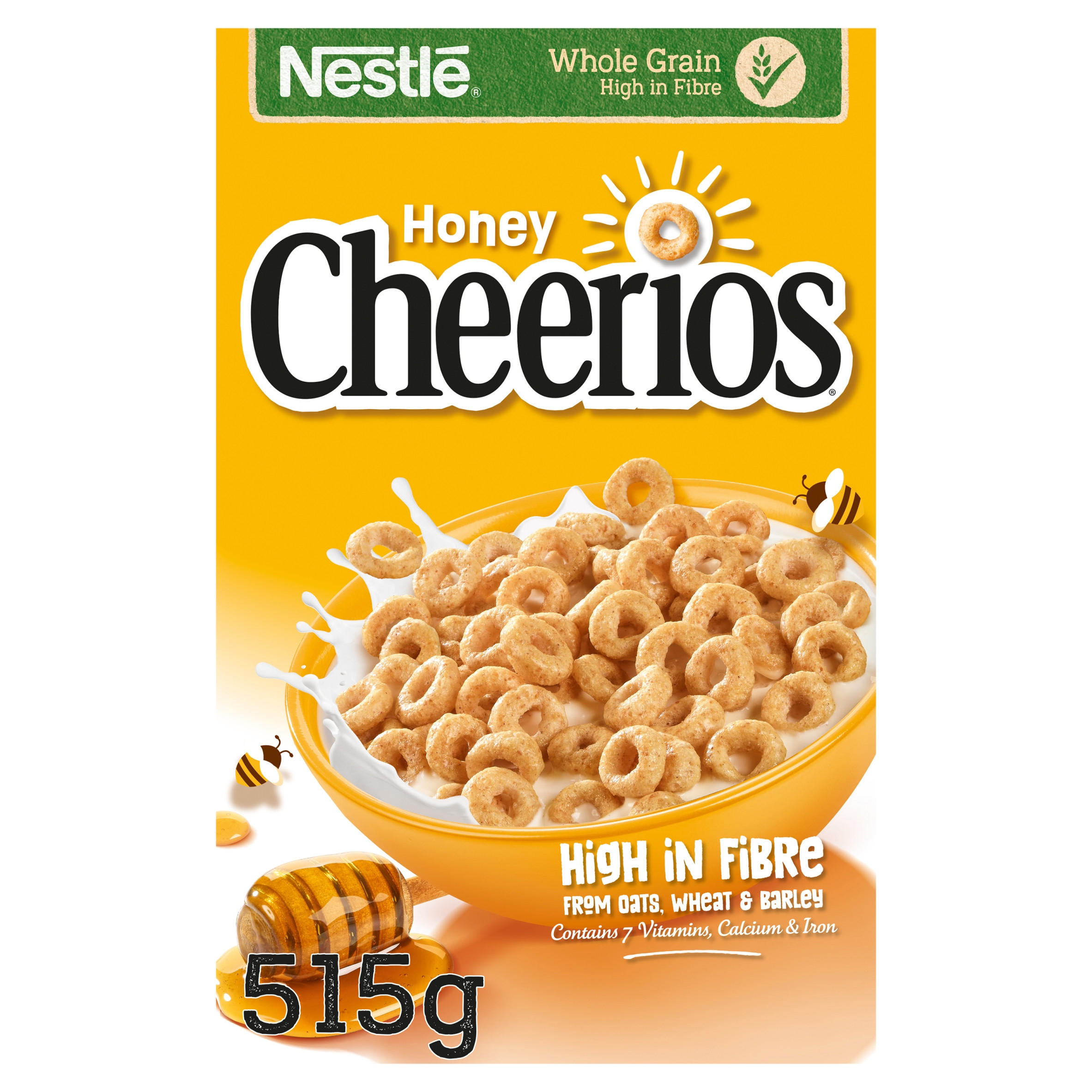 Nestlé Cheerios Honey Multigrain Hoop Breakfast Cereal 515g