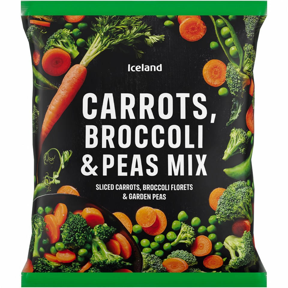 Iceland Carrots, Broccoli & Peas Mix 1kg
