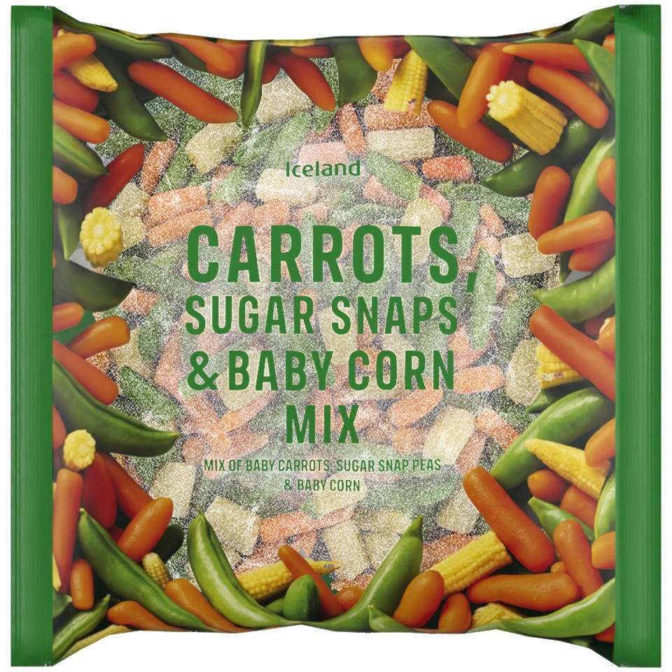 Iceland Carrots, Sugar Snaps and Baby Corn Mix 800g